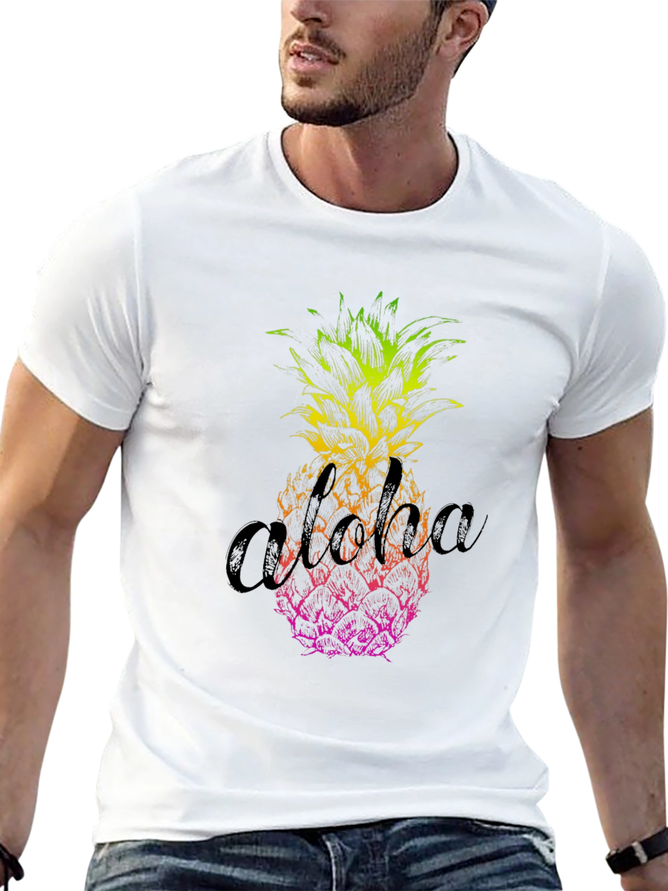 Aloha Pineapple Graphic Tee - Mens Black T-Shirt