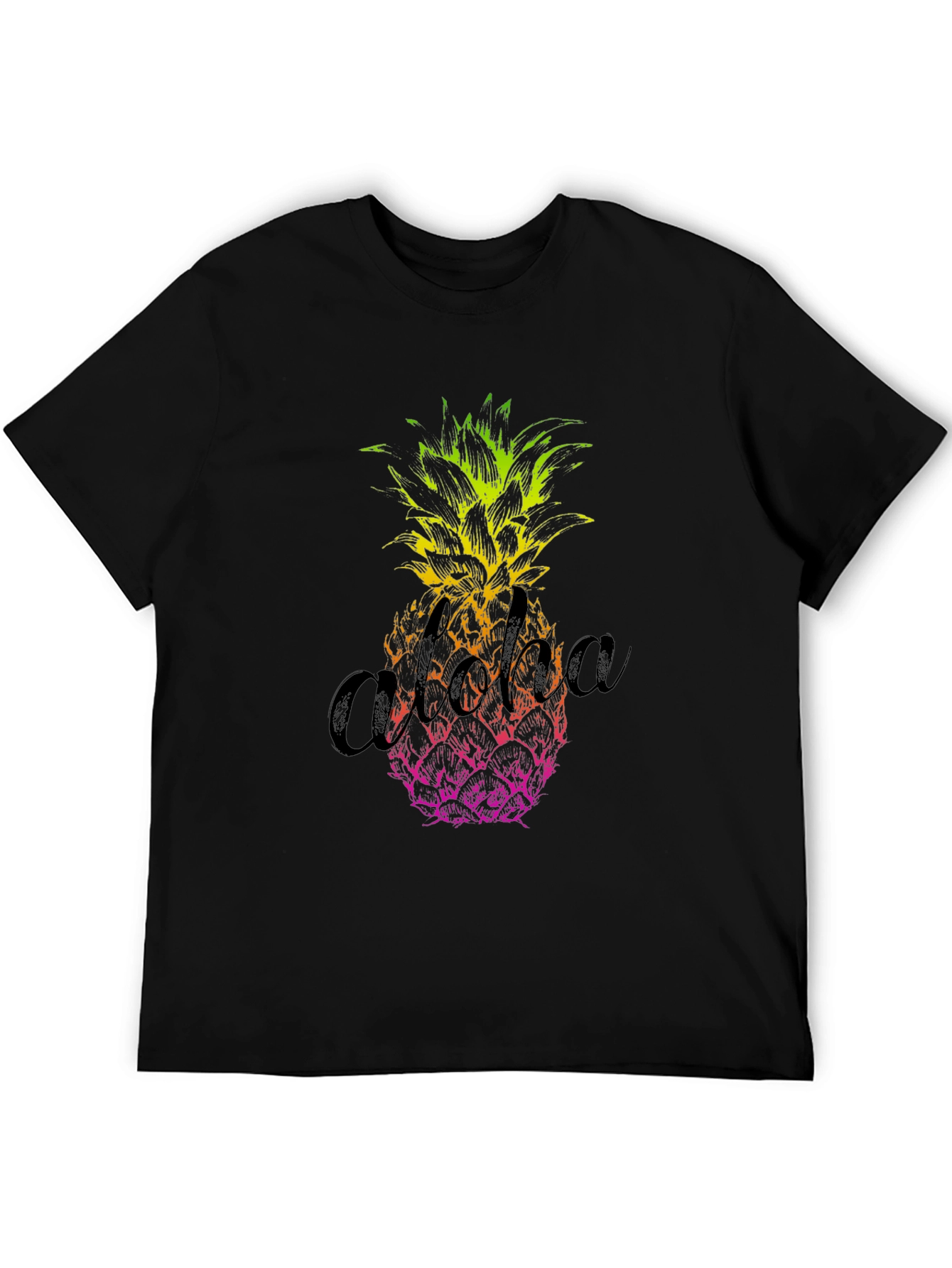 Aloha Pineapple Graphic Tee - Mens Black T-Shirt