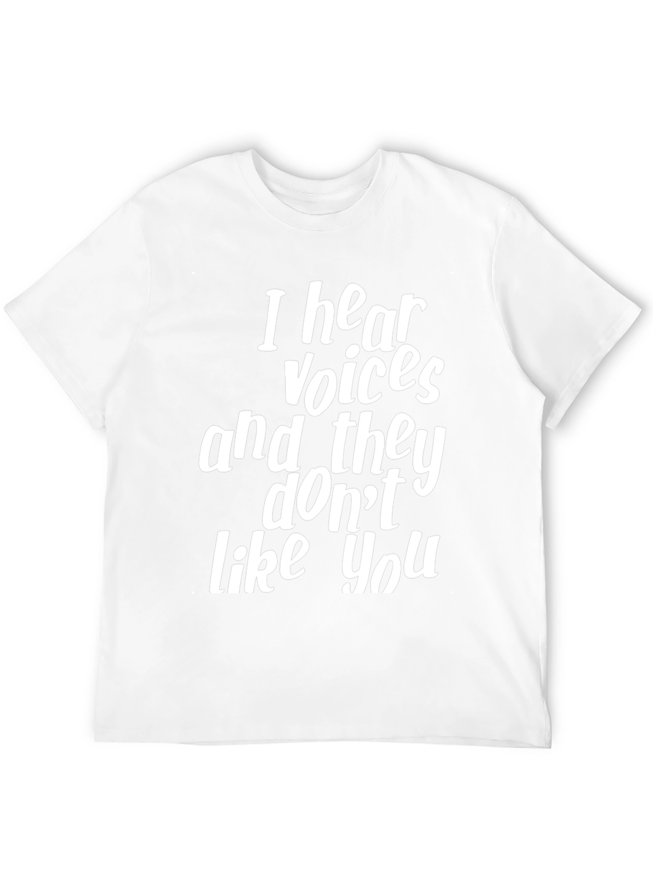Humorous Black T-Shirt: I Hear Voices