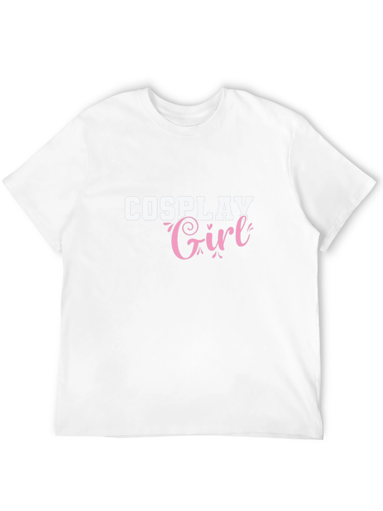 Cosplay Girl Graphic Tee - Black Cotton T-Shirt