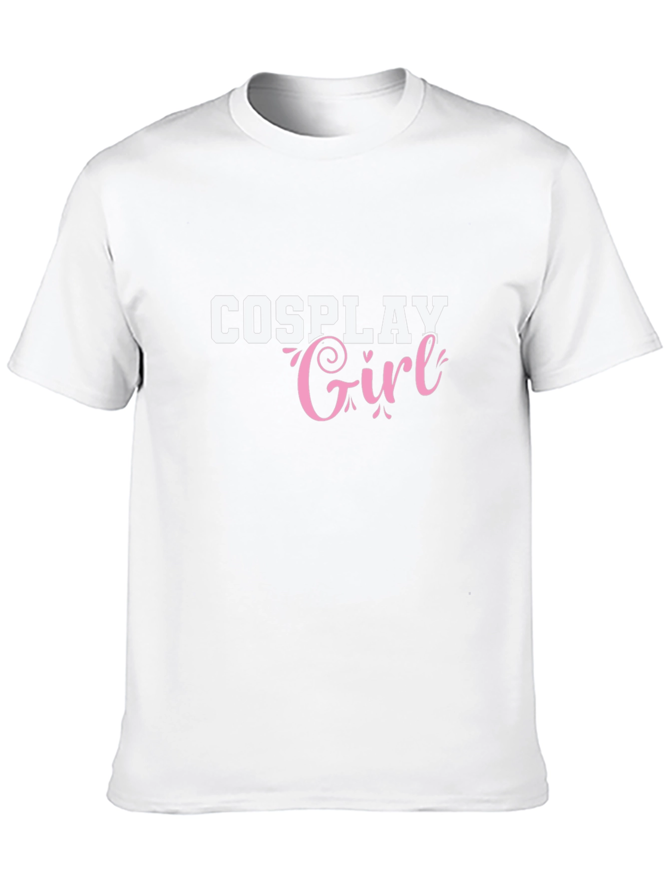 Cosplay Girl Graphic Tee - Black Cotton T-Shirt