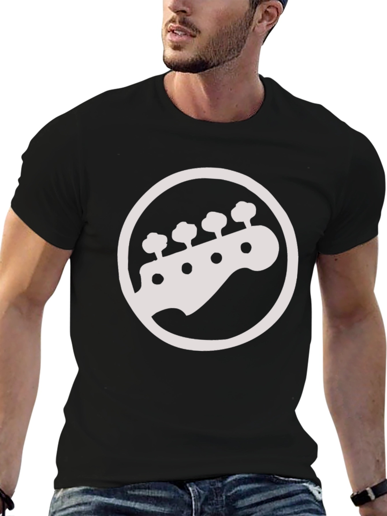 Bass Guitar Headstock T-Shirt - Musician Tee