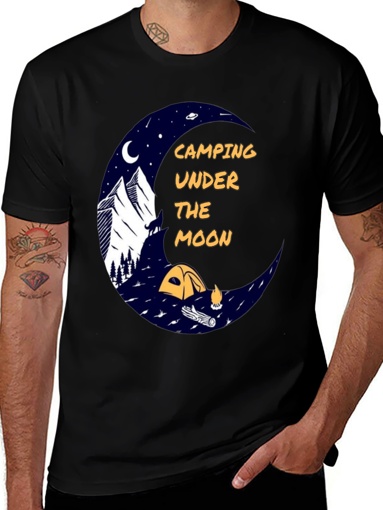 Camping Under the Moon Graphic Tee