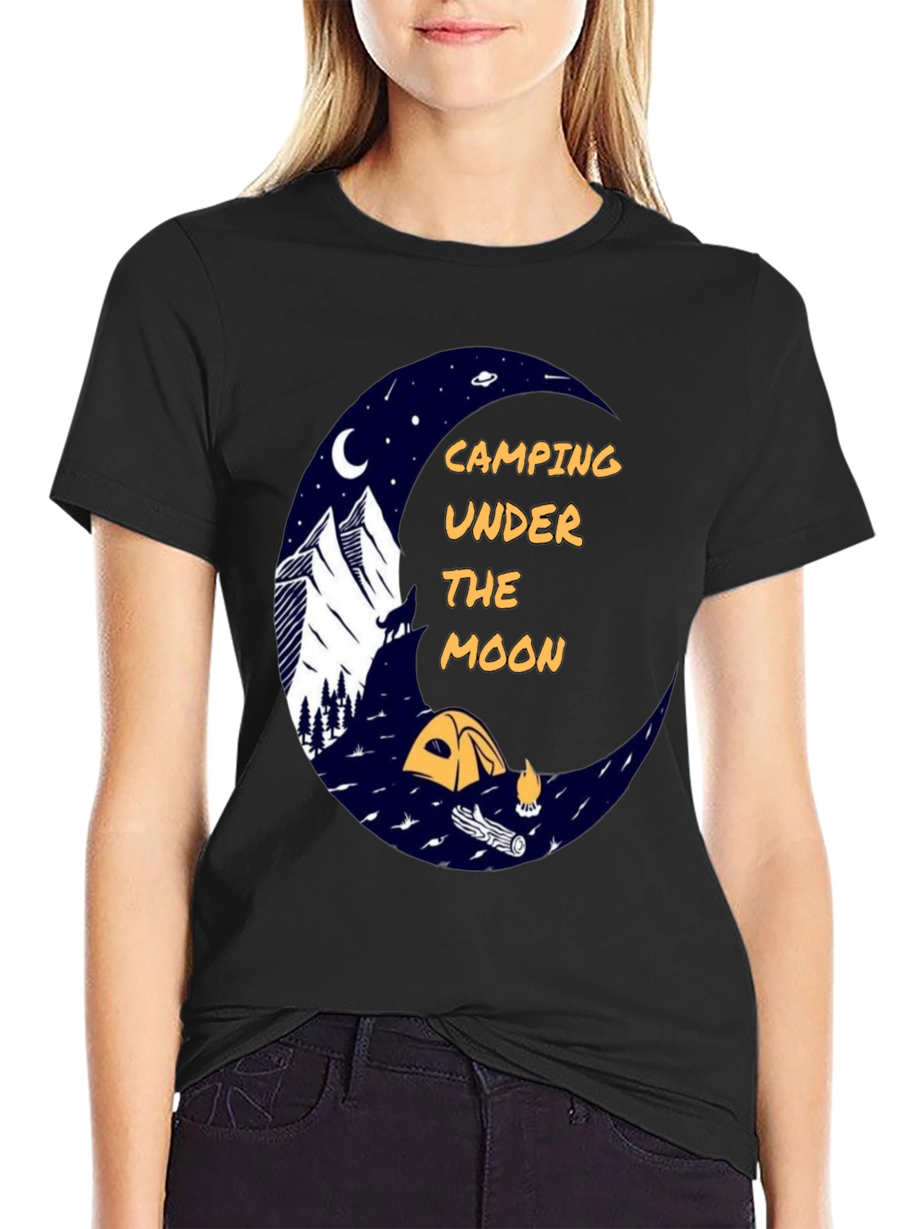 Camping Under the Moon Graphic Tee