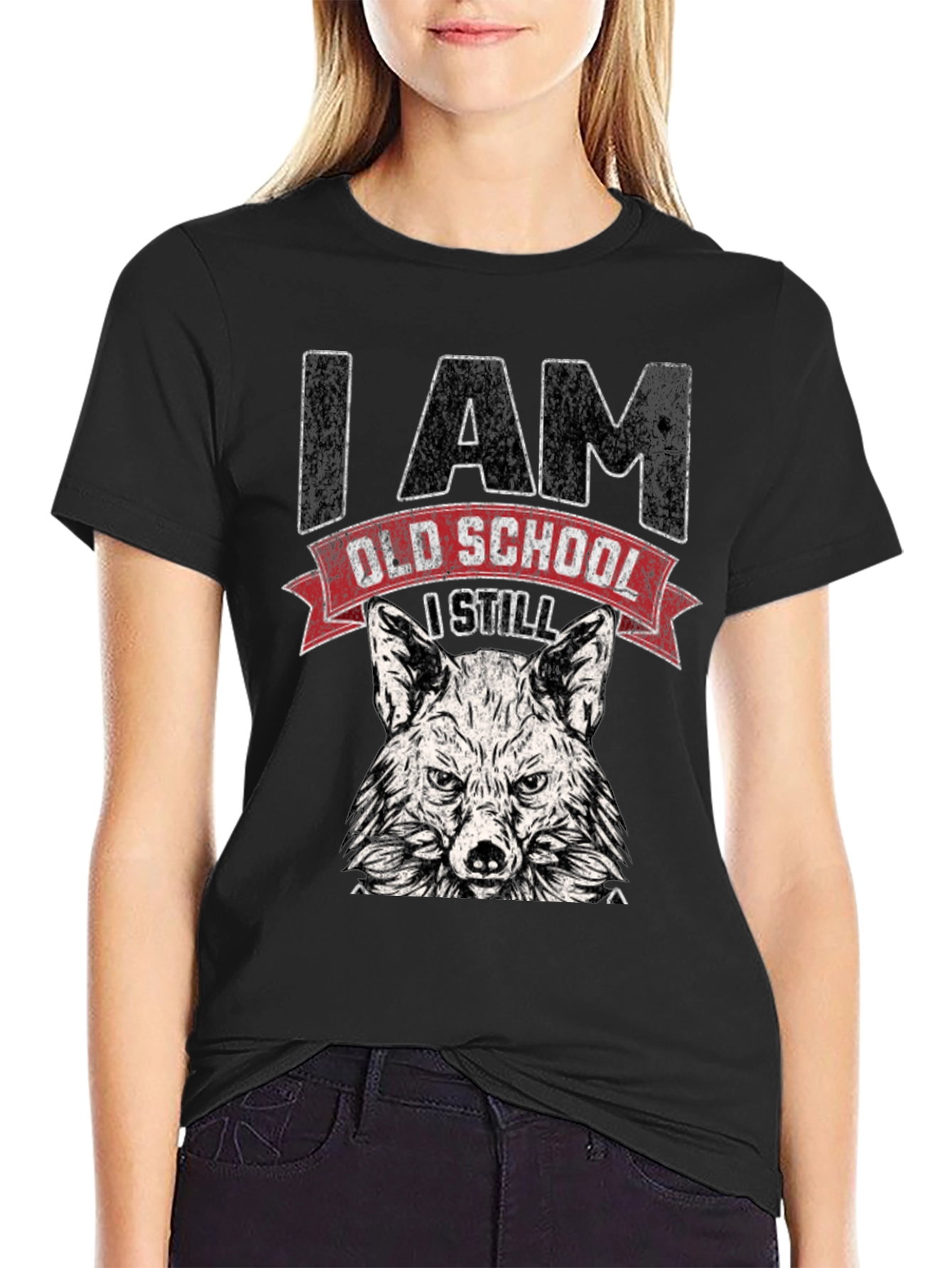 I Am Old School Wolf Graphic Tee