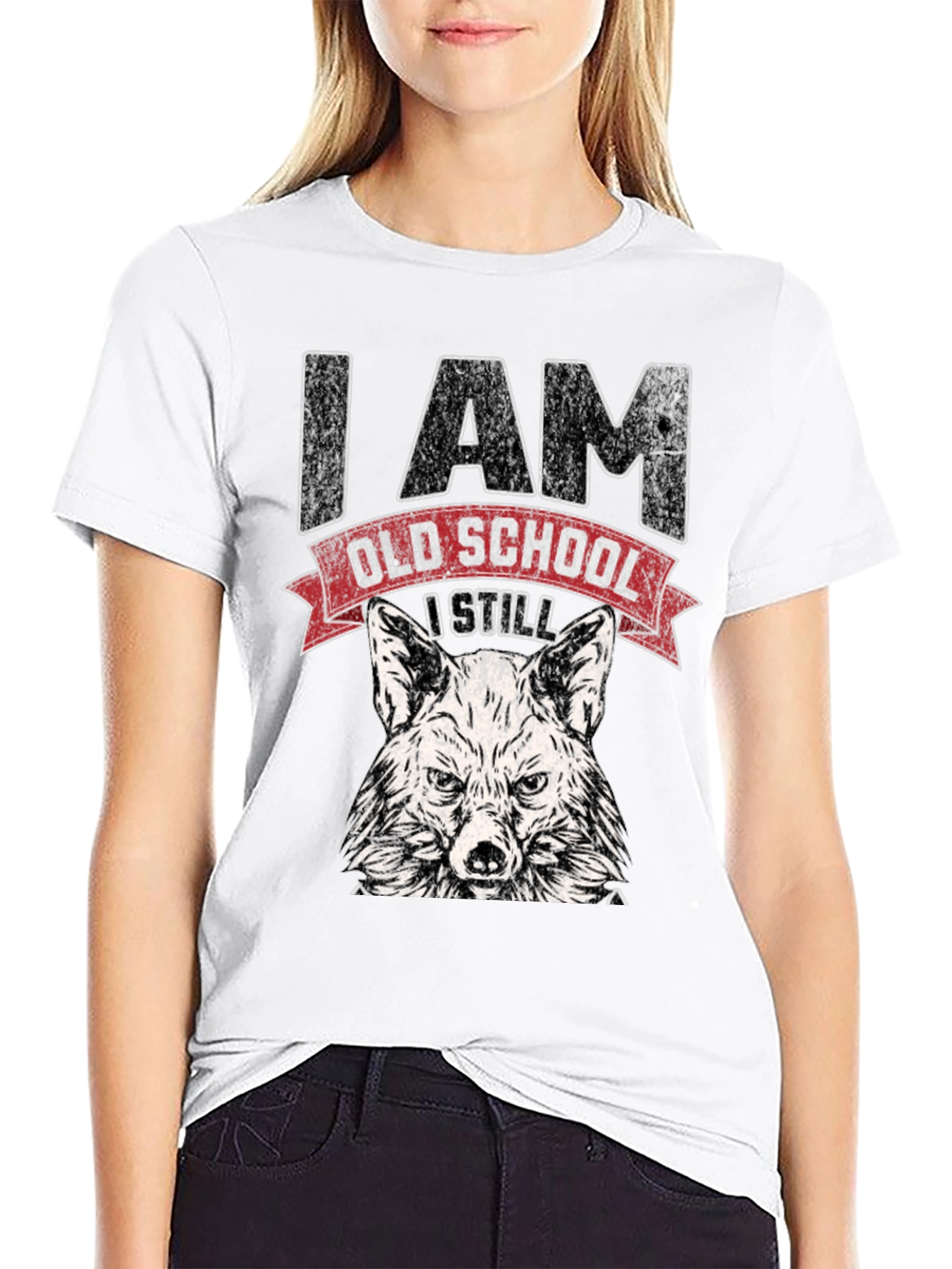 I Am Old School Wolf Graphic Tee