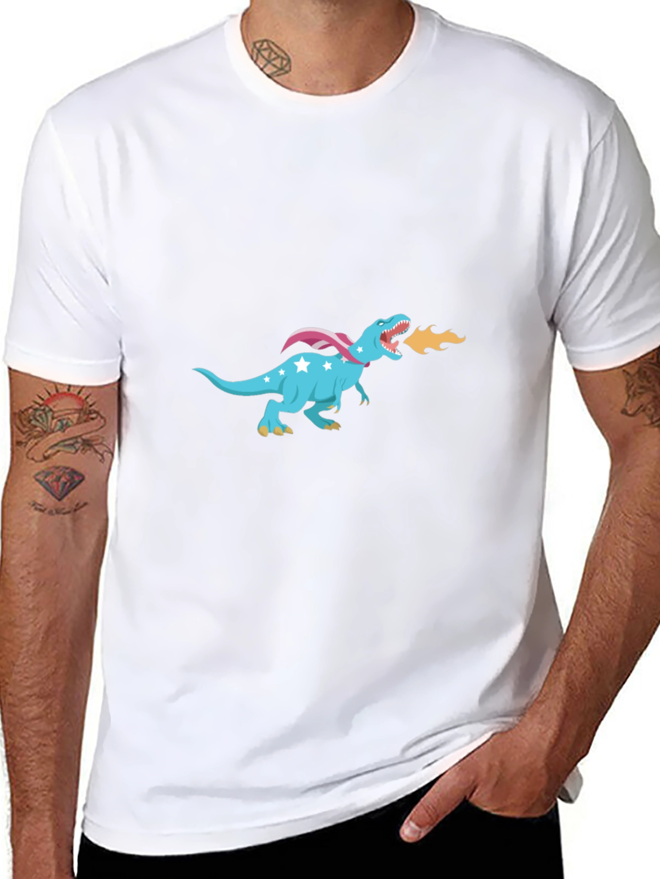 Dino Fire T-Shirt - Cool Dragon Graphic Tee