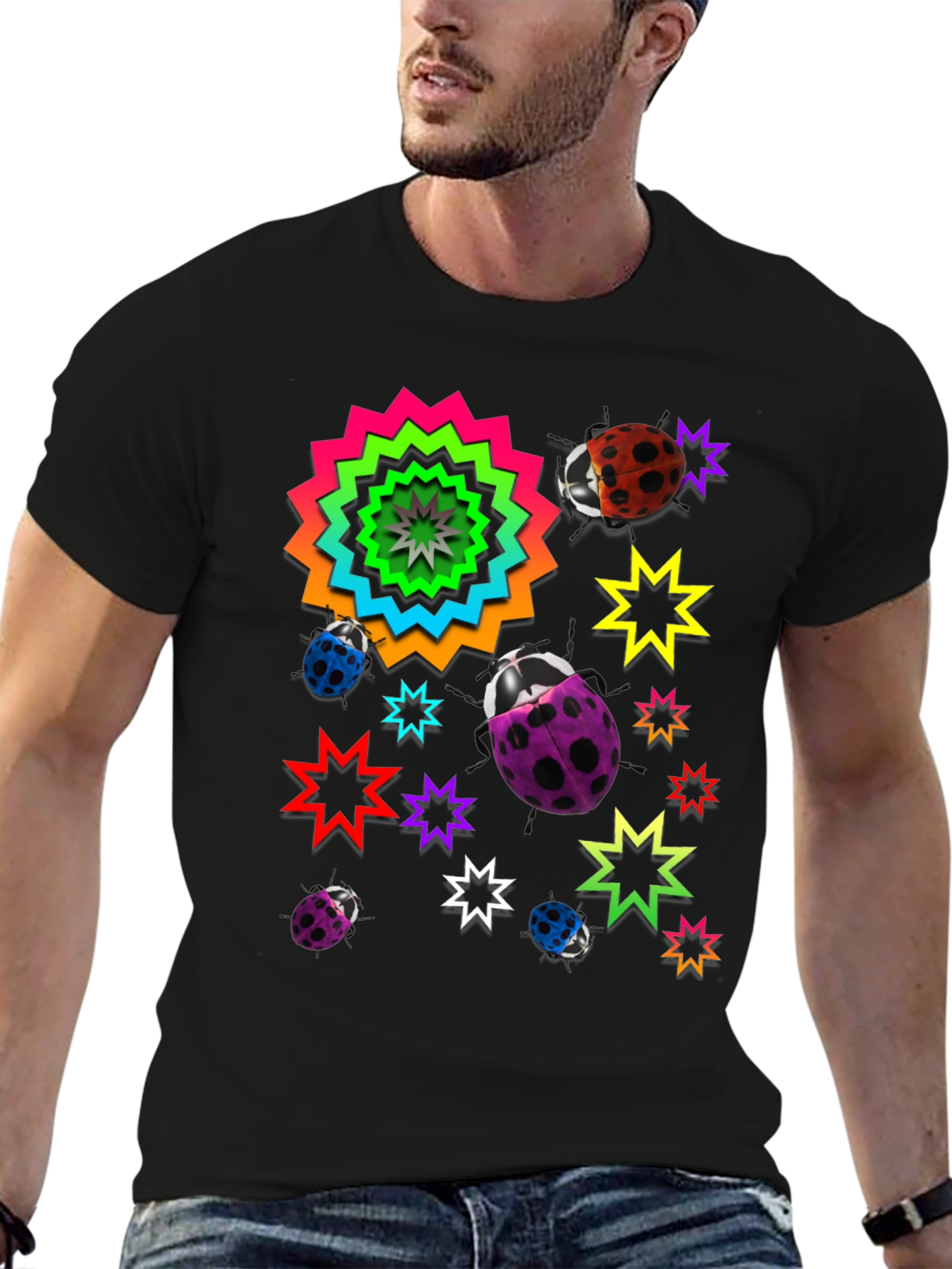 Funky Ladybug & Star Graphic Tee