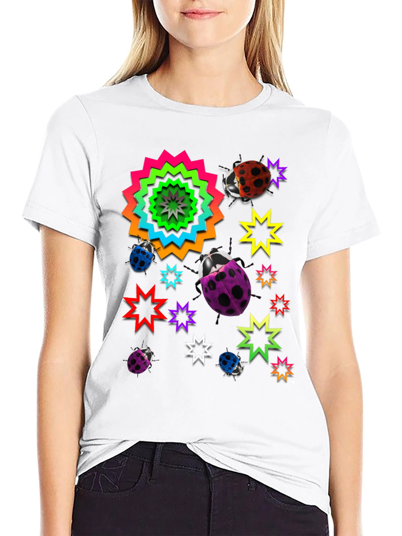 Funky Ladybug & Star Graphic Tee