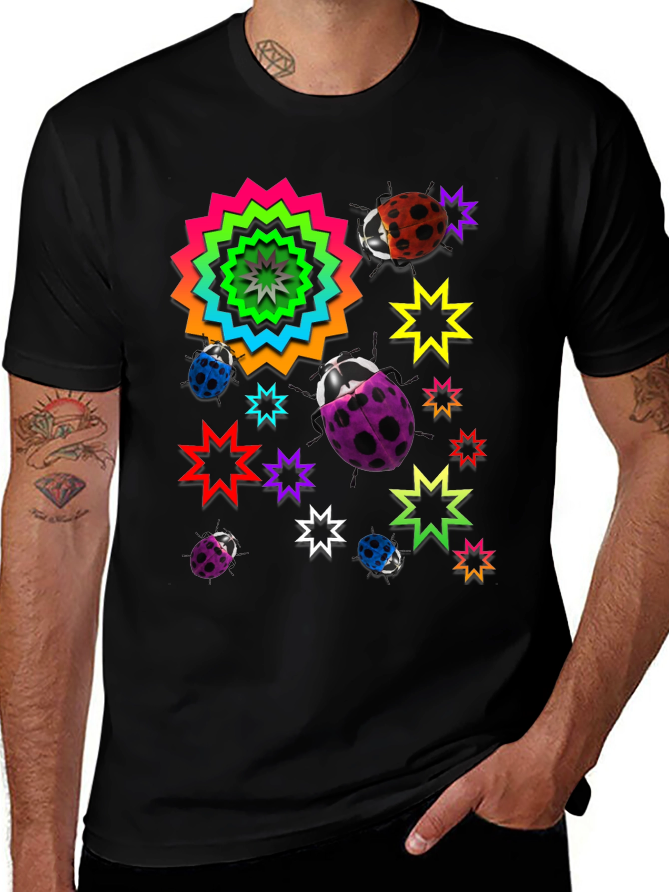 Funky Ladybug & Star Graphic Tee