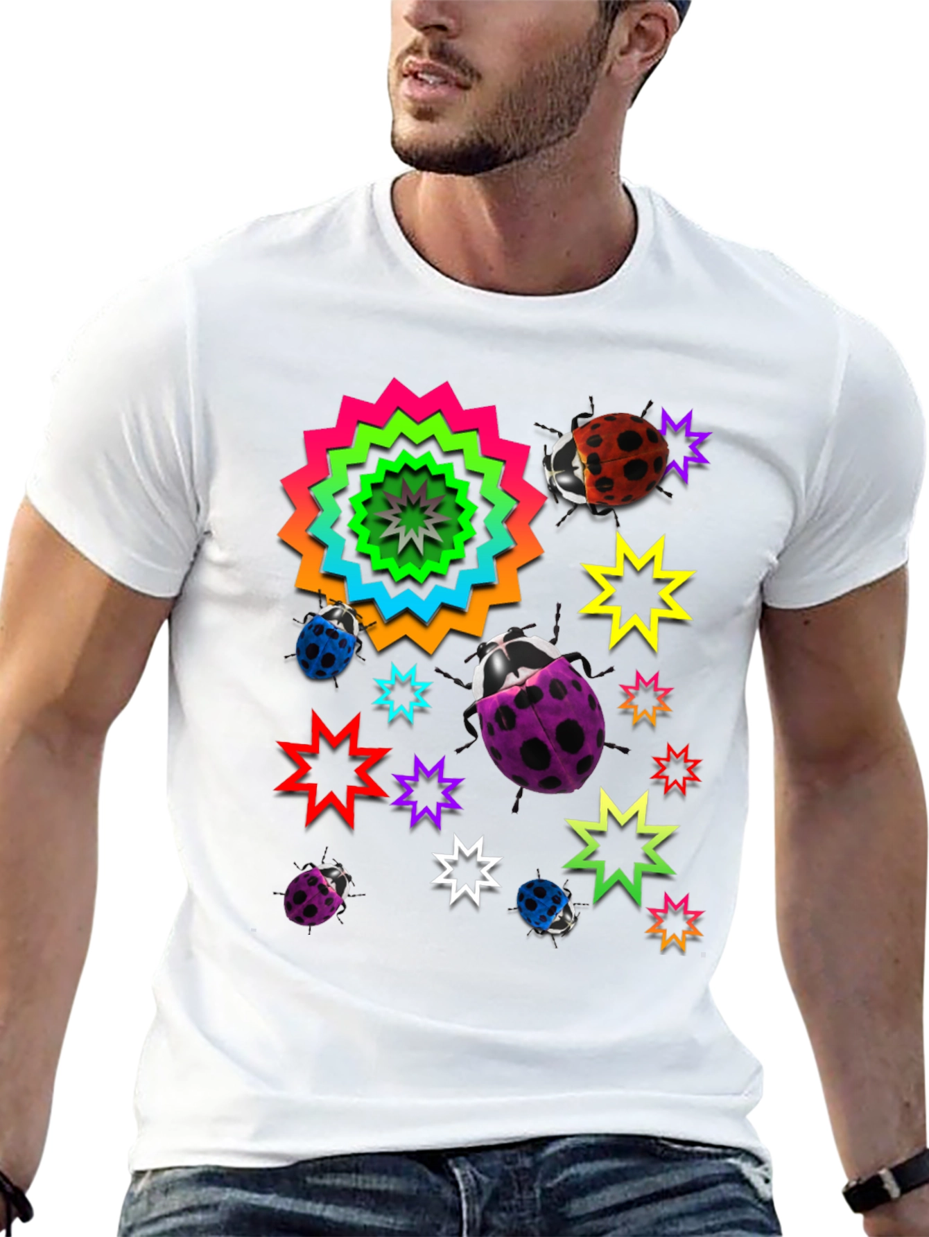 Funky Ladybug & Star Graphic Tee