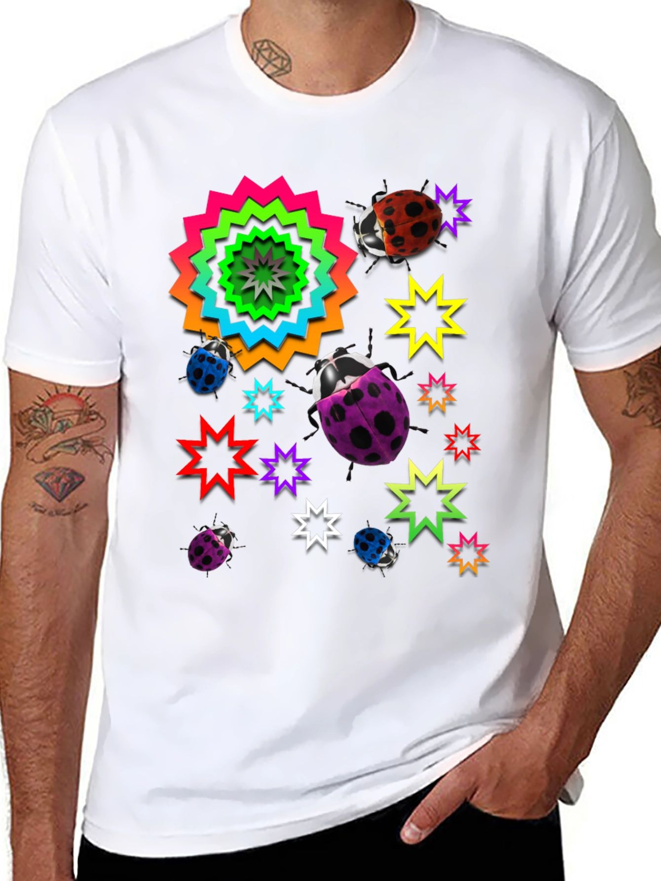 Funky Ladybug & Star Graphic Tee