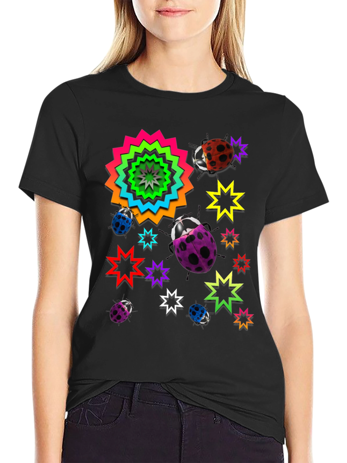 Funky Ladybug & Star Graphic Tee