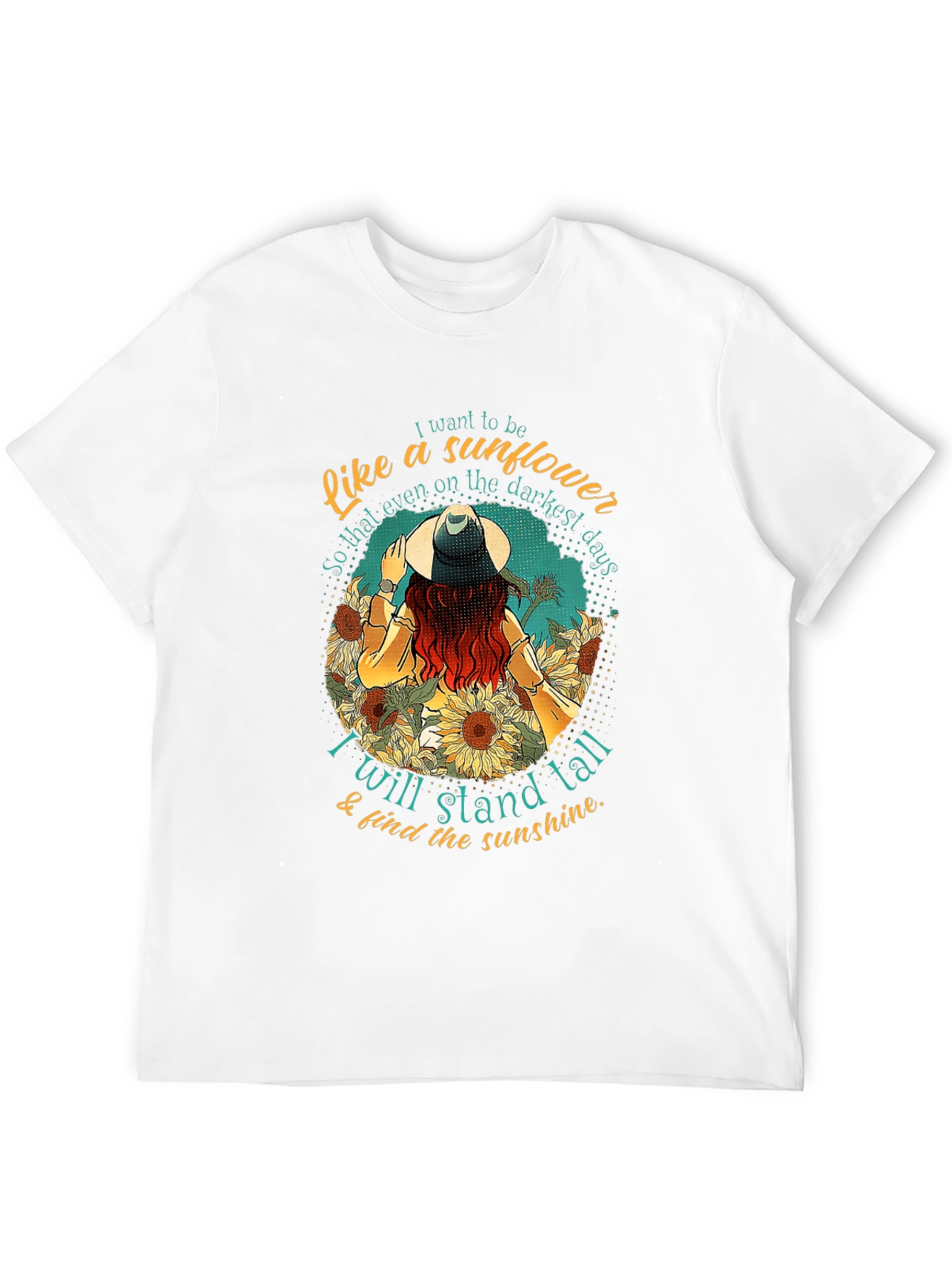 Sunflower Inspirational Graphic Tee - Stand Tall T-Shirt