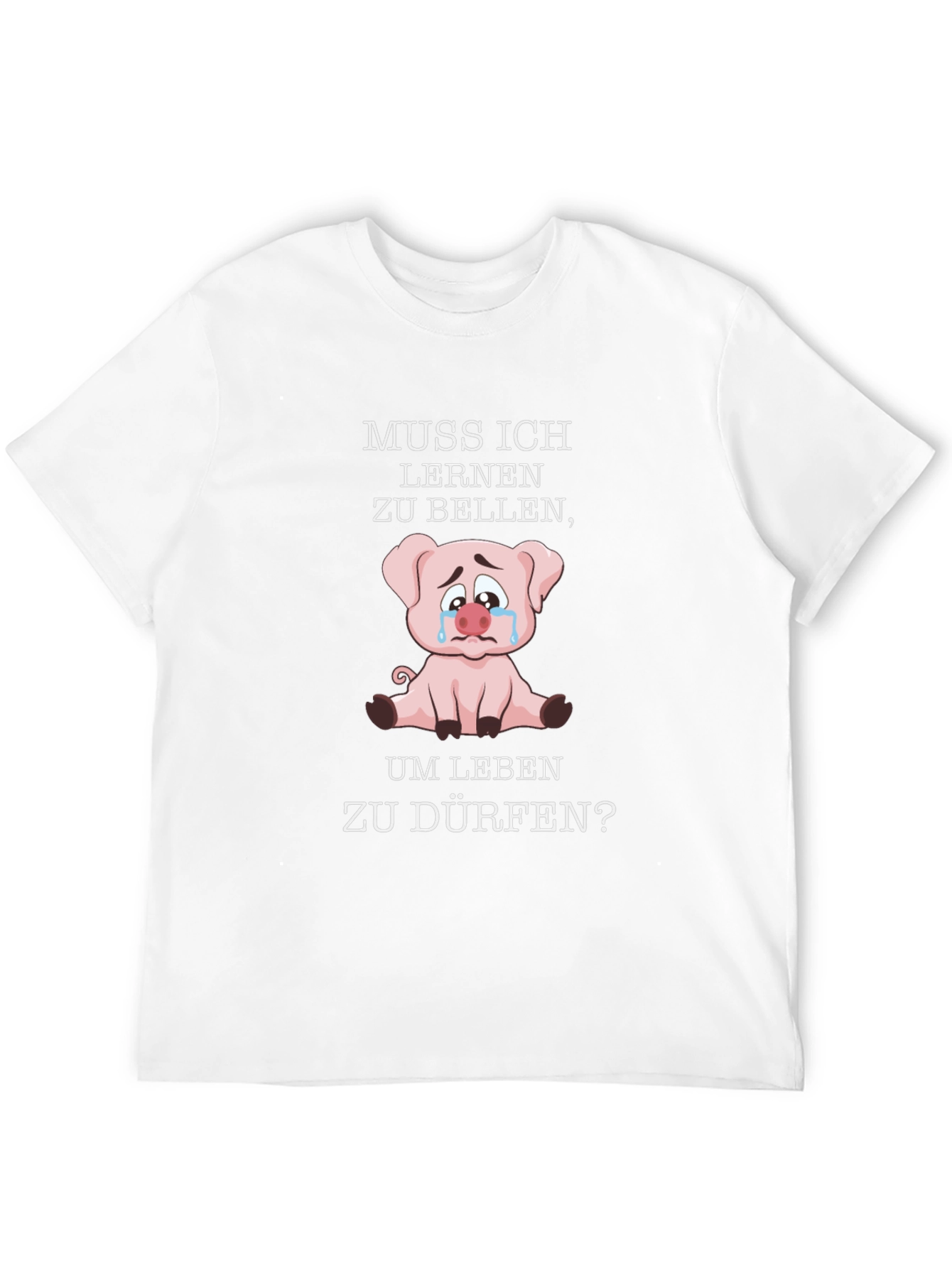 Muss Ich Lernen Pig Graphic Black T-Shirt