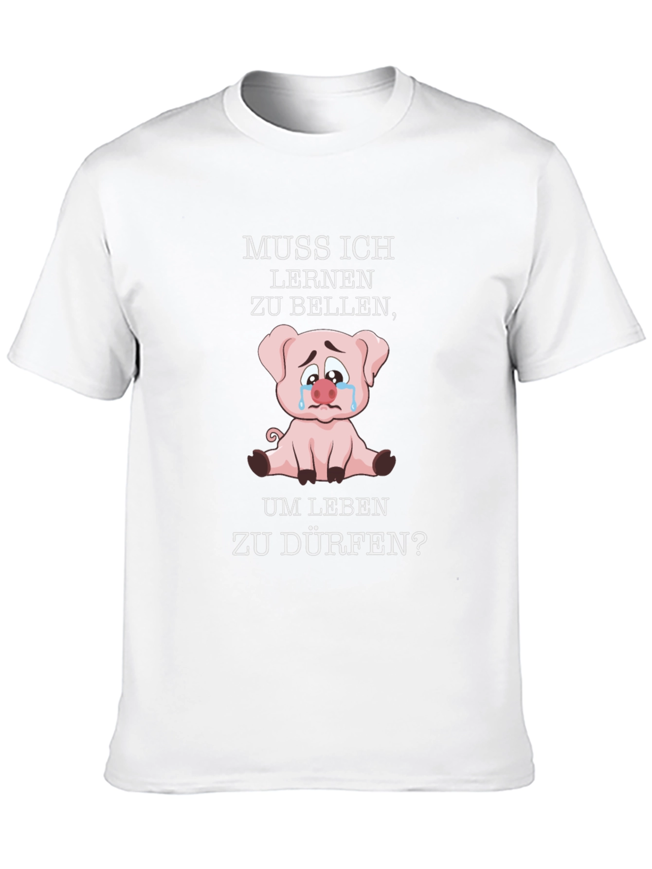 Muss Ich Lernen Pig Graphic Black T-Shirt