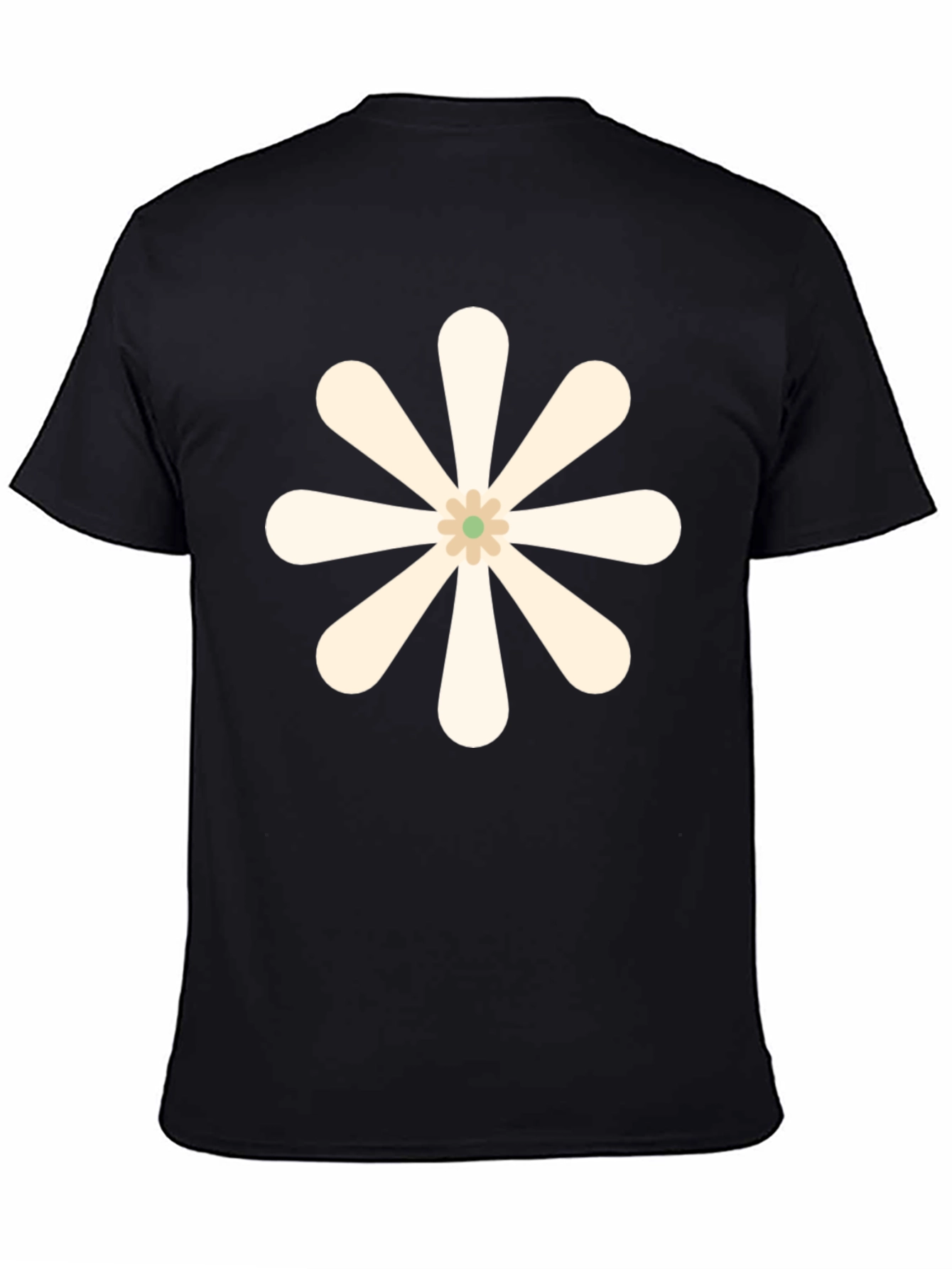 Retro Flower Graphic Black T-Shirt
