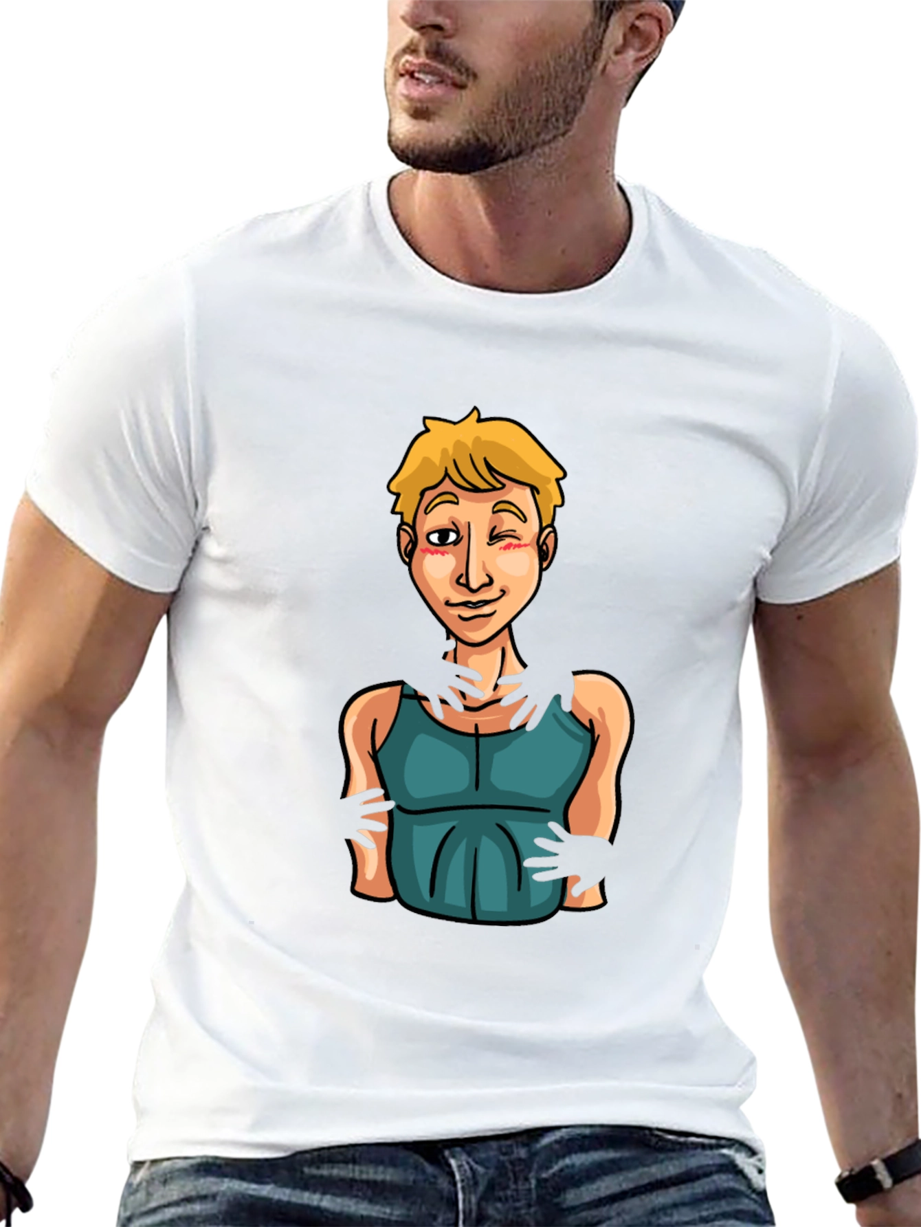 Cartoon Graphic Print Black T-Shirt