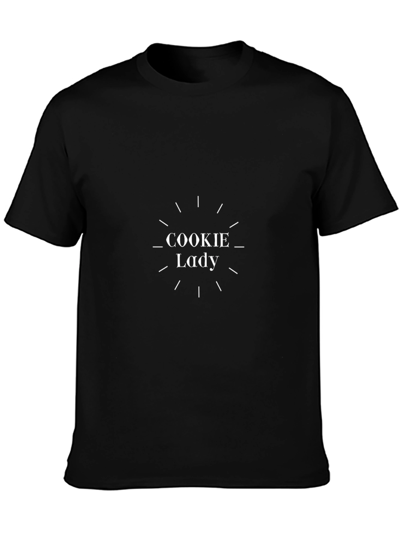 Cookie Lady Graphic Tee - Black Cotton Blend