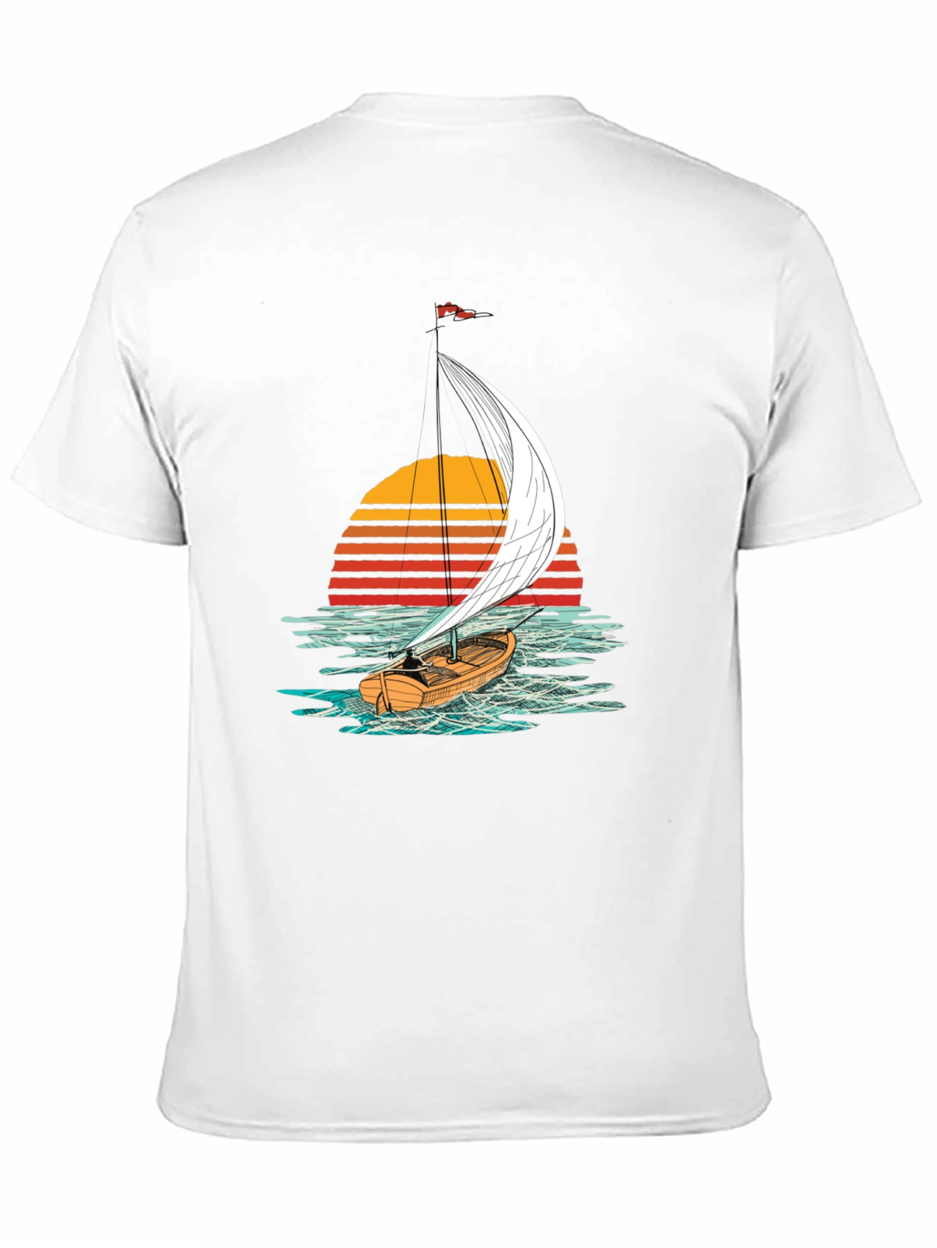 Sailboat Sunset Graphic Tee - Black T-Shirt