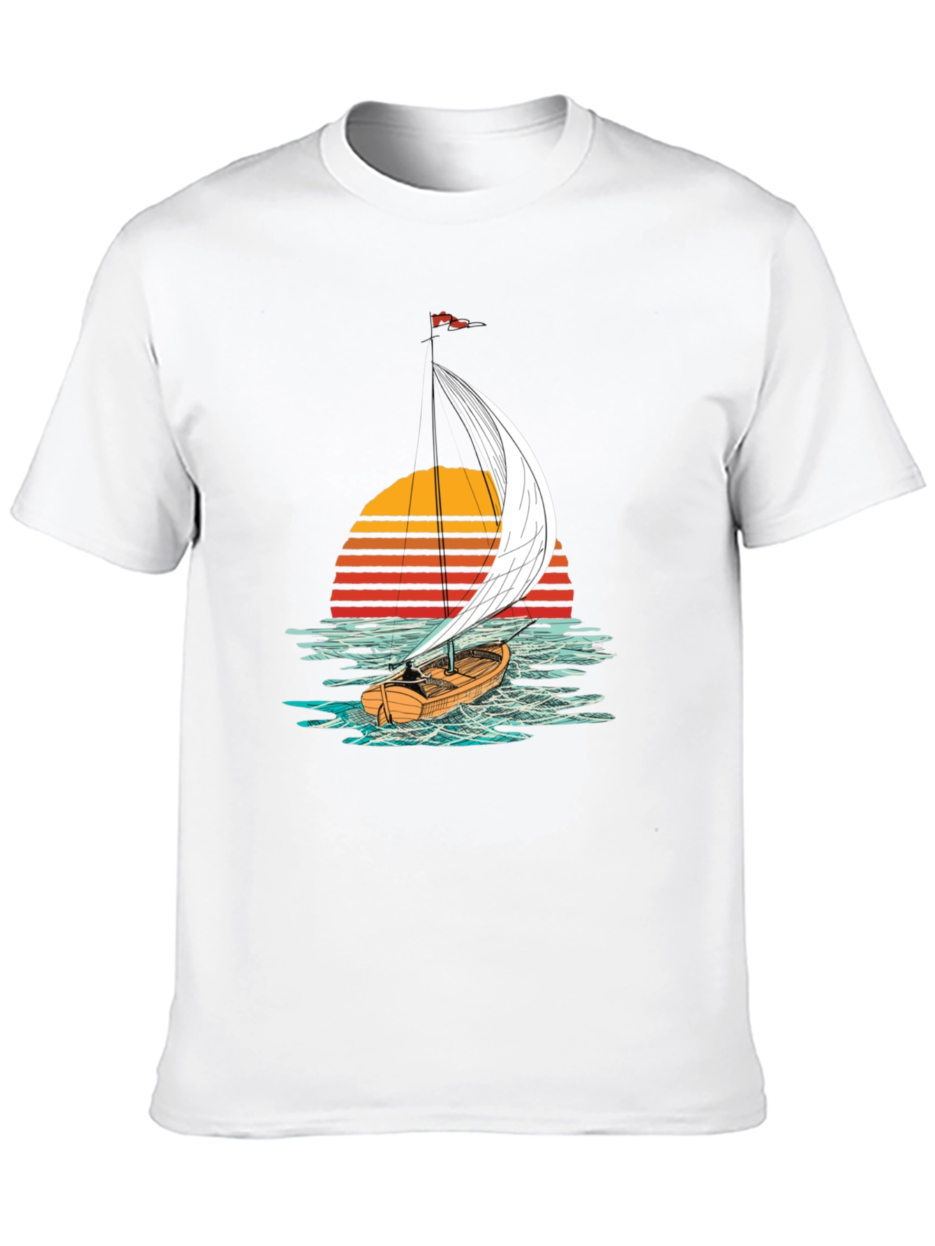Sailboat Sunset Graphic Tee - Black T-Shirt