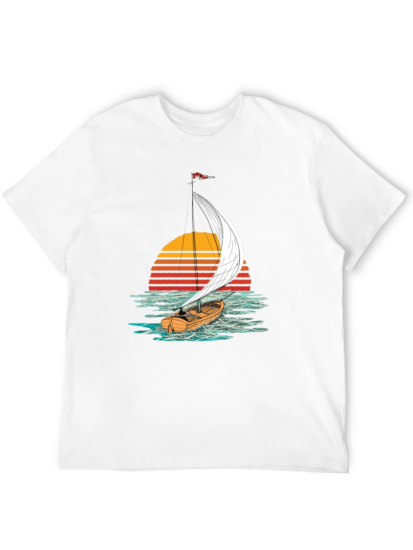 Sailboat Sunset Graphic Tee - Black T-Shirt