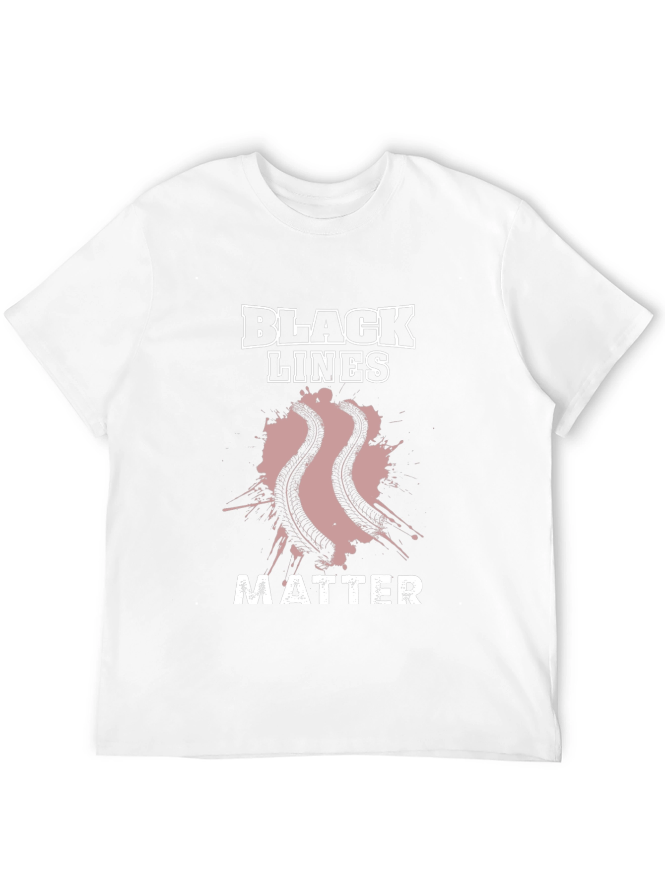 Black Lines Matter Graphic Tee - Mens Black T-Shirt