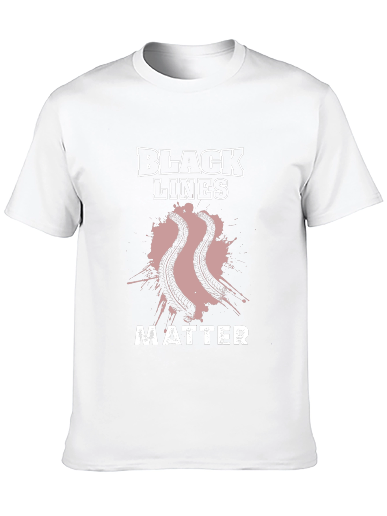 Black Lines Matter Graphic Tee - Mens Black T-Shirt
