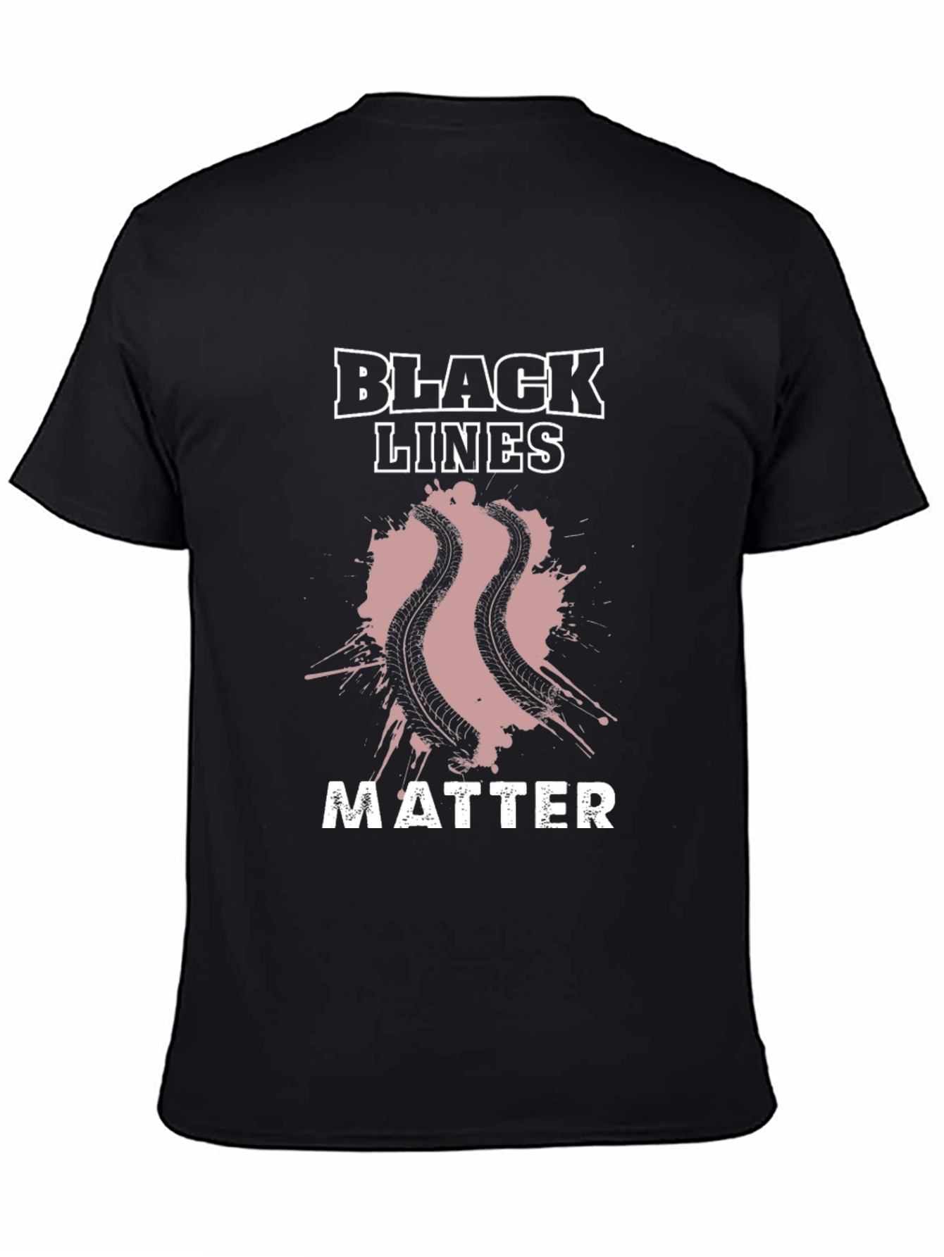 Black Lines Matter Graphic Tee - Mens Black T-Shirt