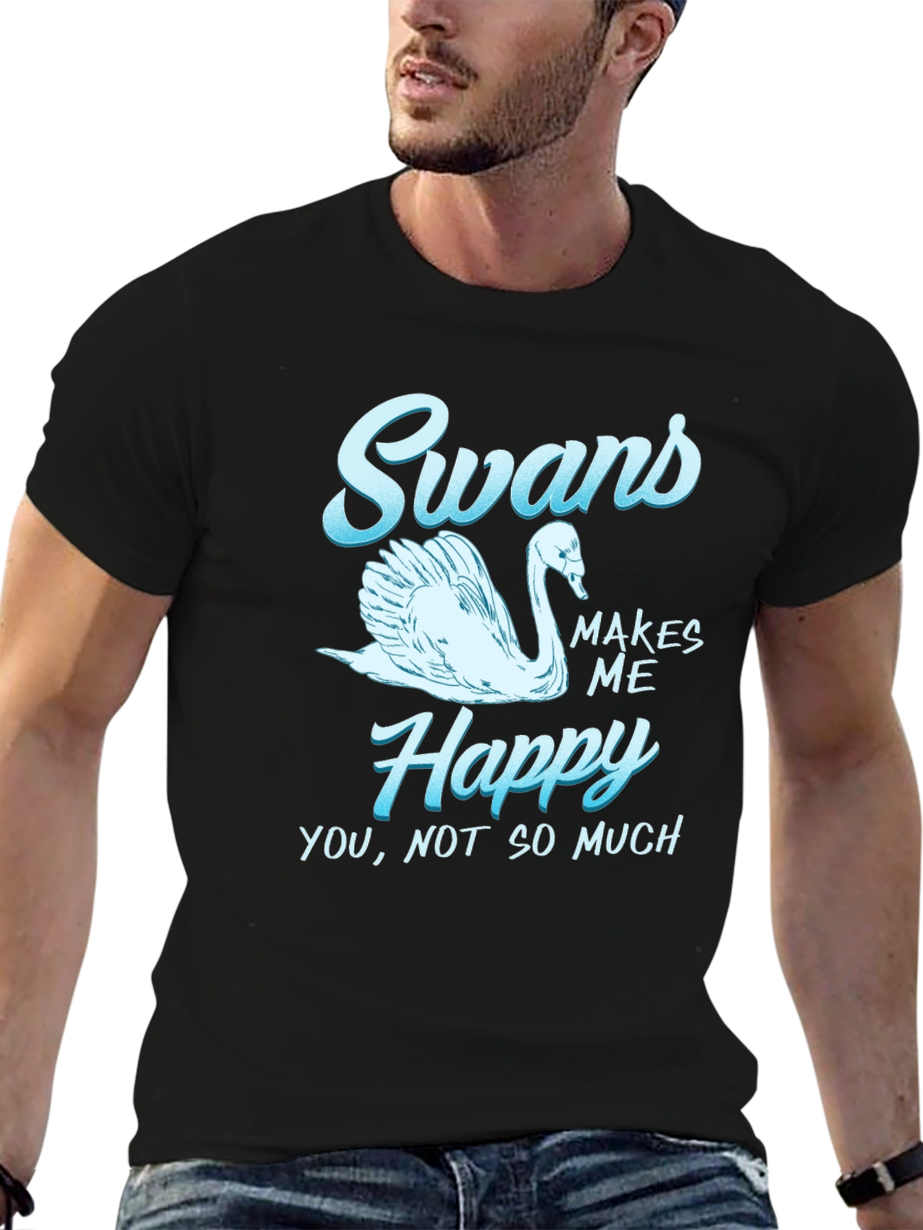 Swans Make Me Happy Graphic T-Shirt