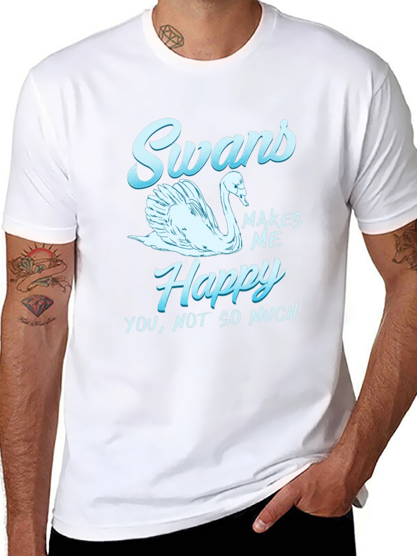 Swans Make Me Happy Graphic T-Shirt