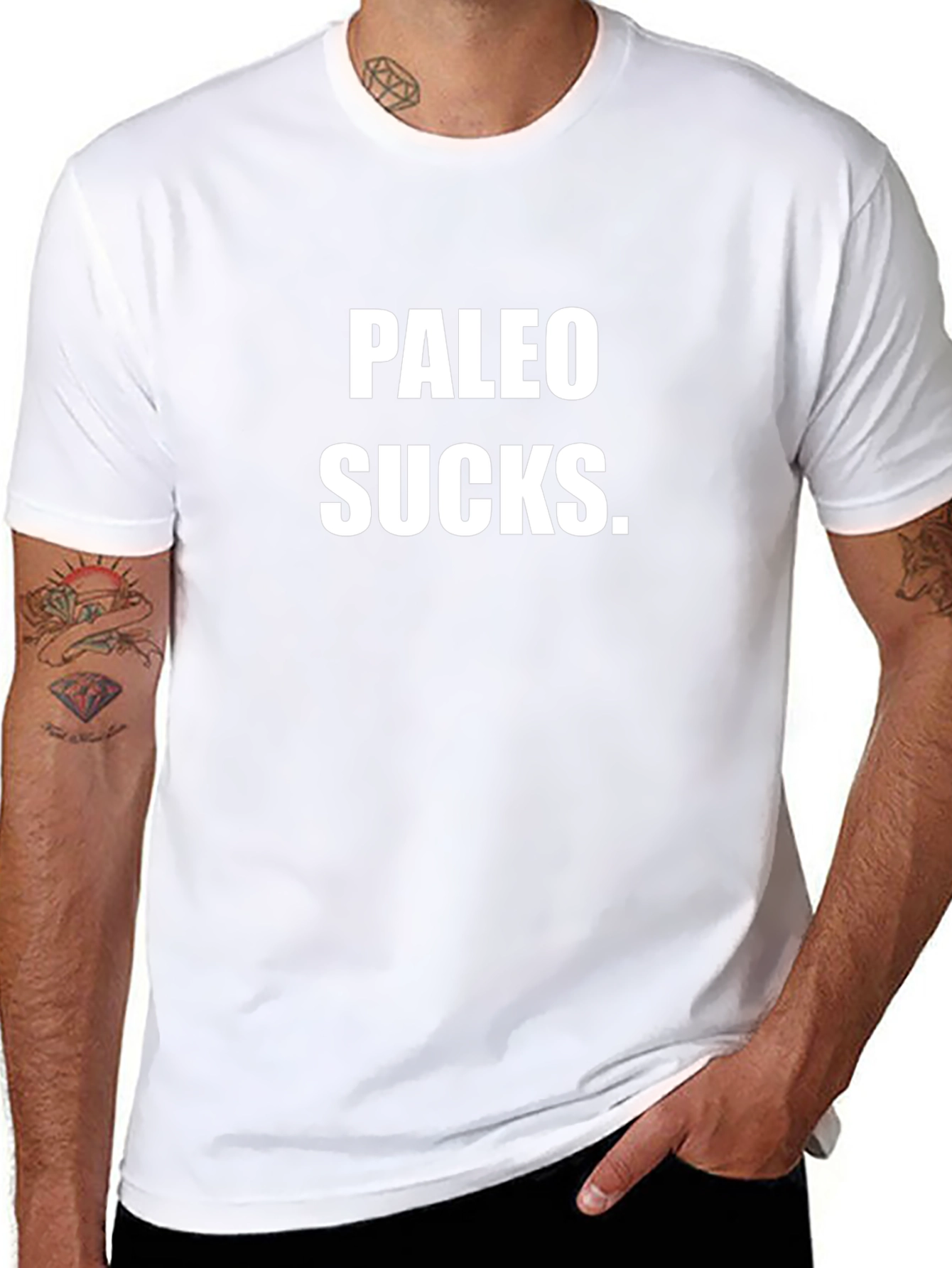 Paleo Sucks T-Shirt - Funny Diet Humor Tee