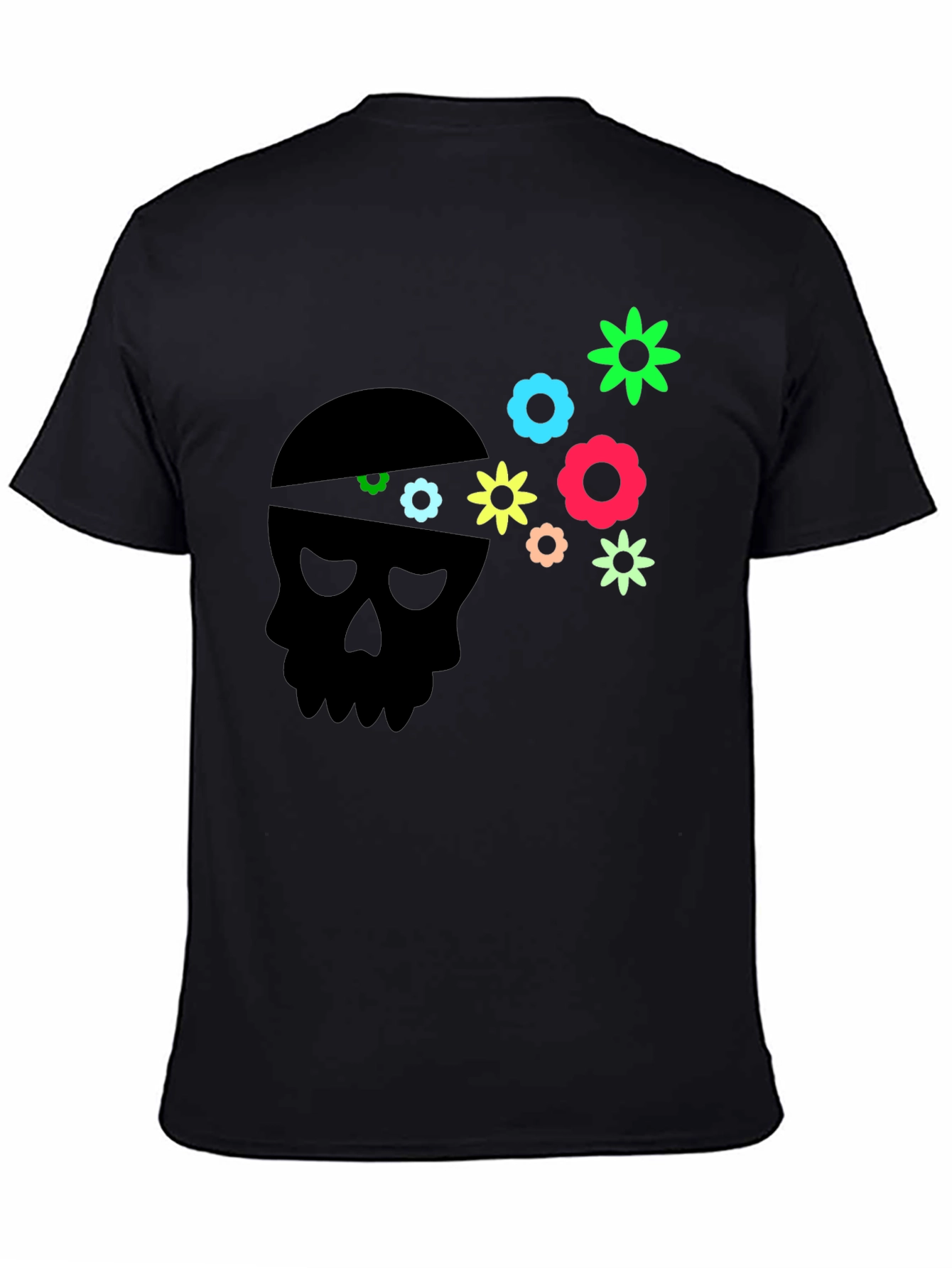 Skull Flower Power Graphic Tee