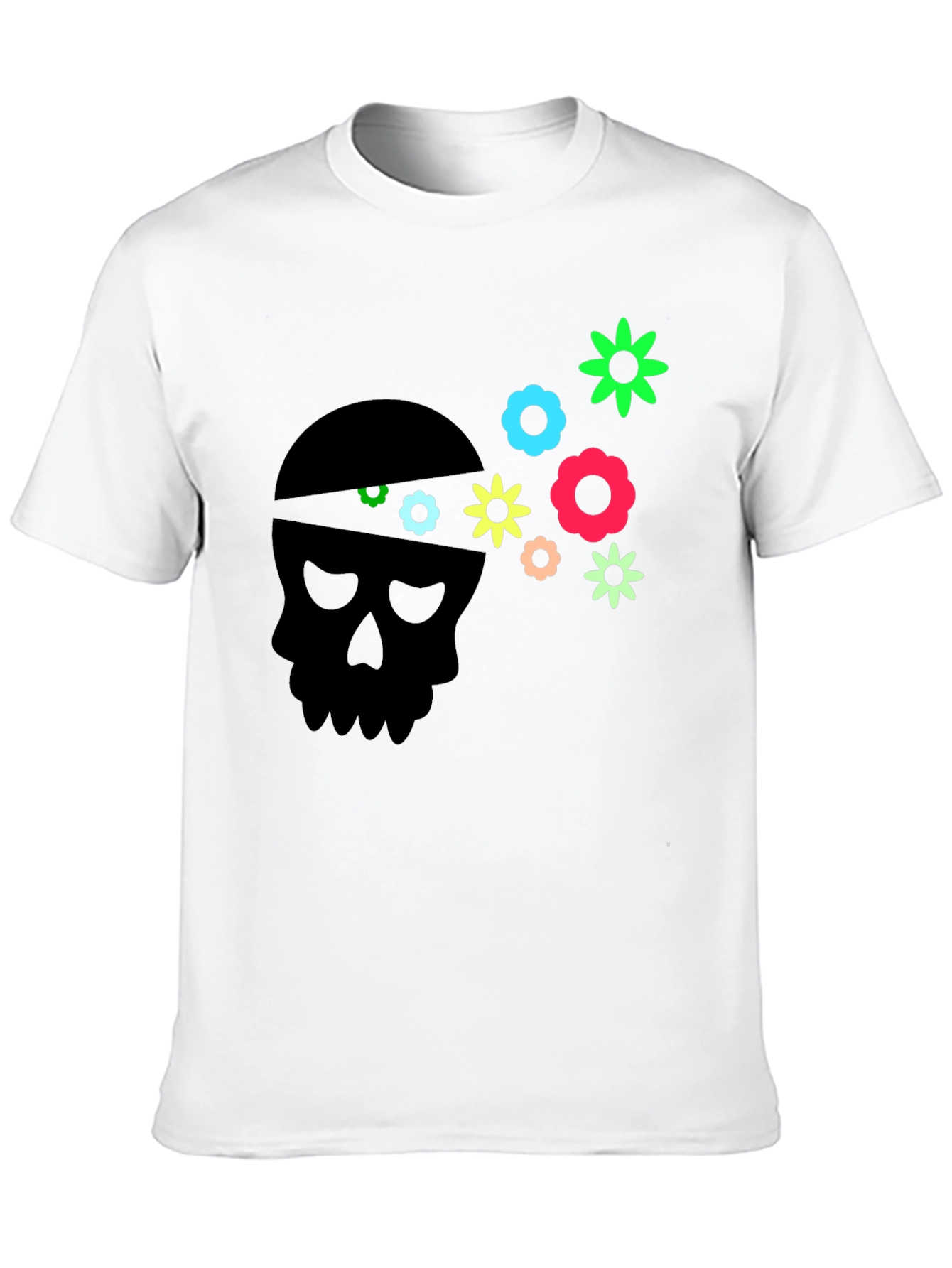 Skull Flower Power Graphic Tee