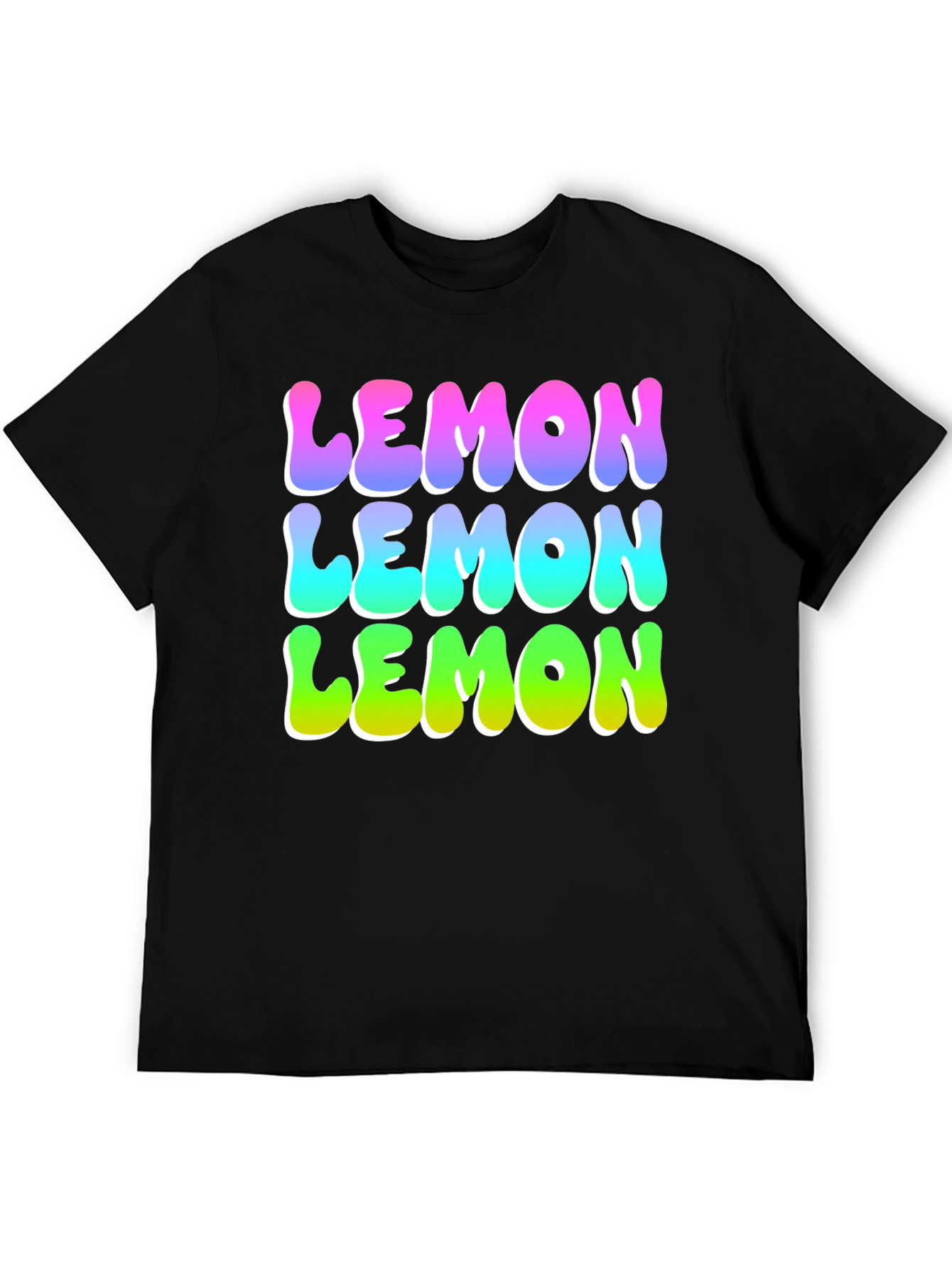 Lemon Graphic Tee - Funky Fruit Design Black T-Shirt
