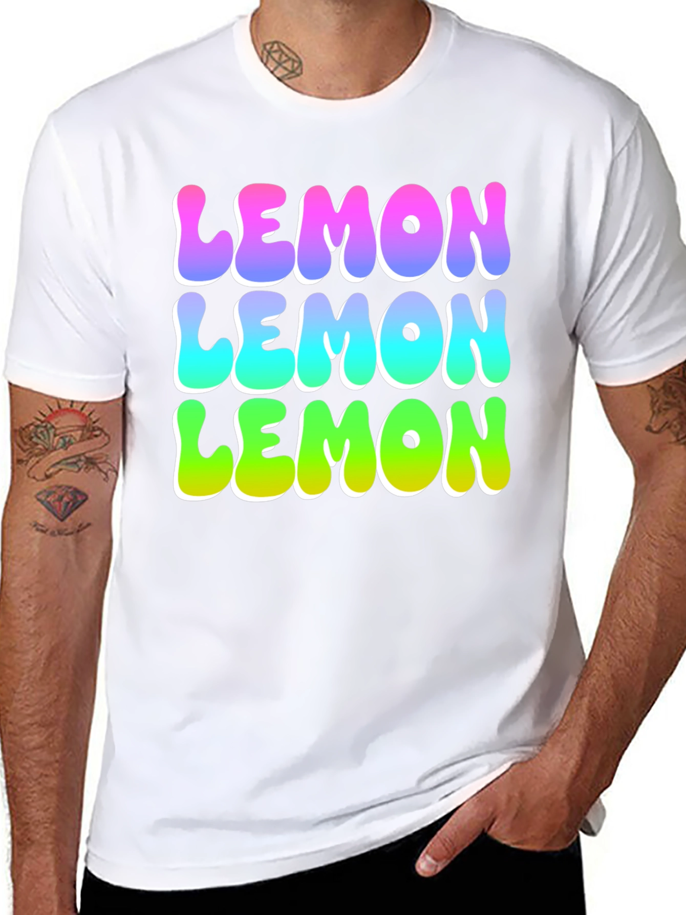 Lemon Graphic Tee - Funky Fruit Design Black T-Shirt