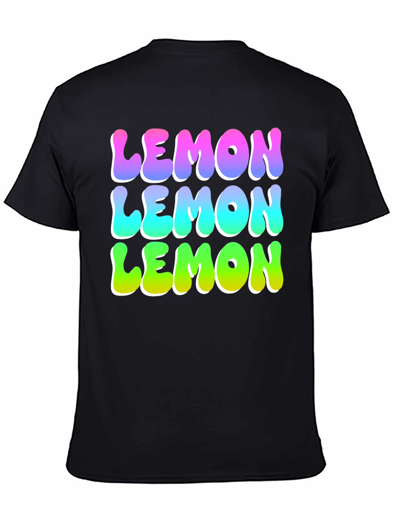 Lemon Graphic Tee - Funky Fruit Design Black T-Shirt
