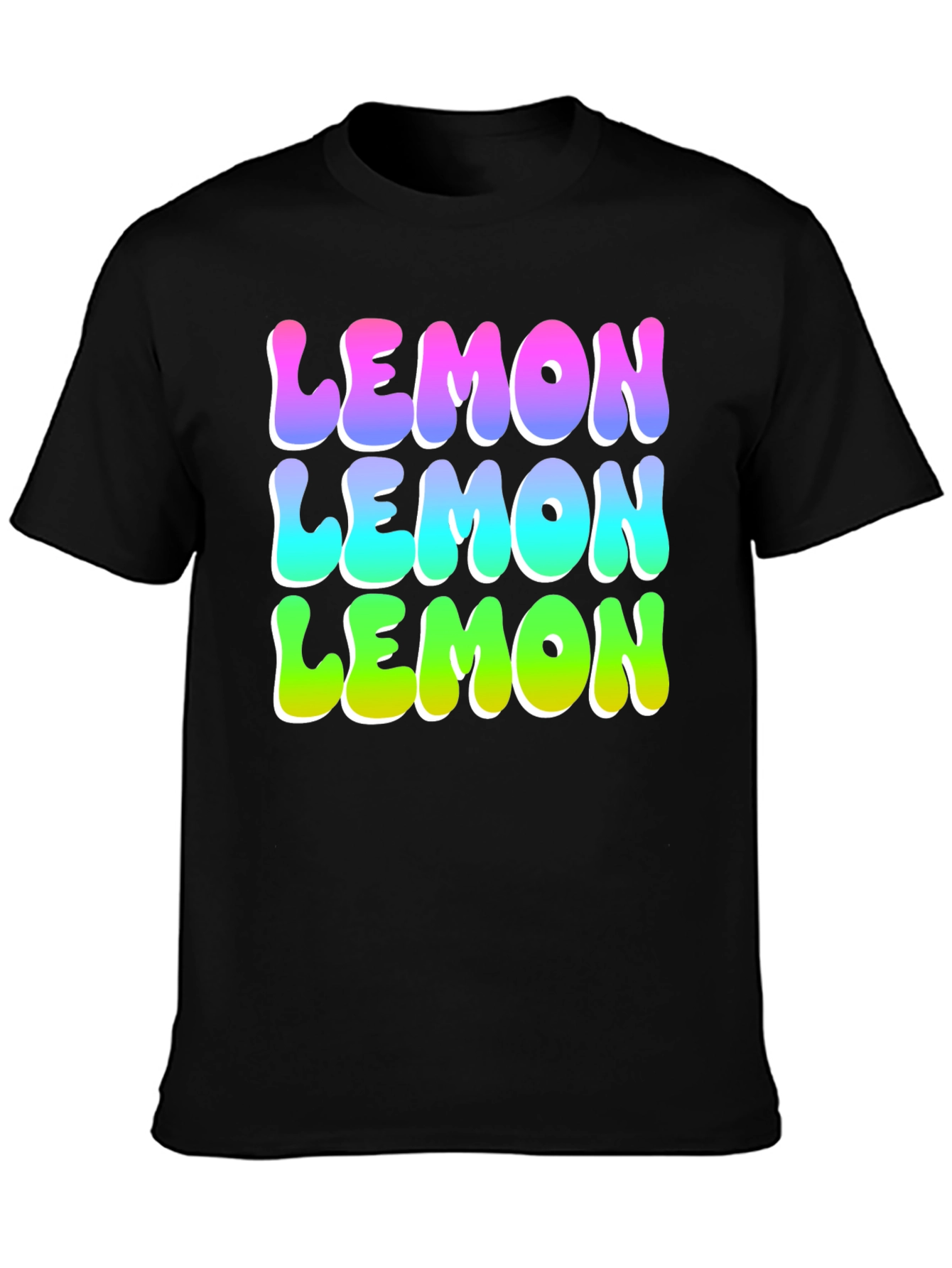 Lemon Graphic Tee - Funky Fruit Design Black T-Shirt