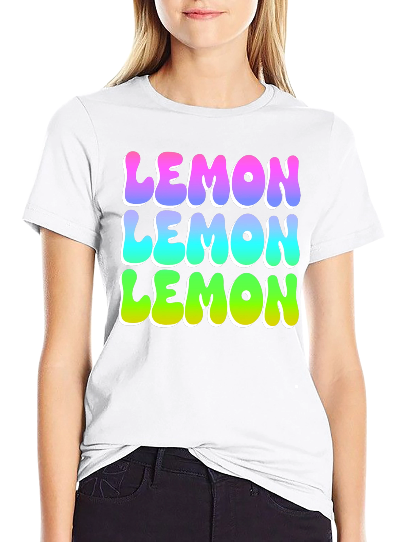 Lemon Graphic Tee - Funky Fruit Design Black T-Shirt