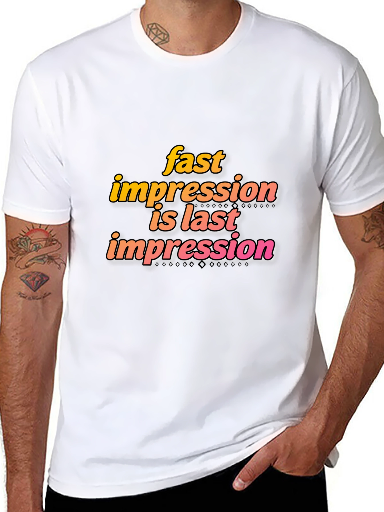 Fast Impression Tee - Stylish Black Cotton Blend T-Shirt