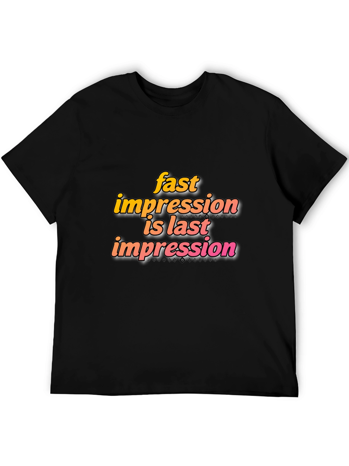 Fast Impression Tee - Stylish Black Cotton Blend T-Shirt