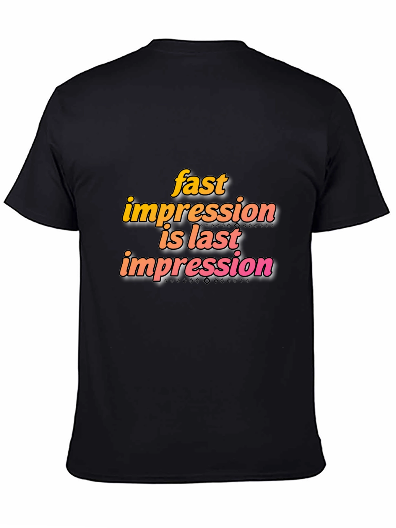 Fast Impression Tee - Stylish Black Cotton Blend T-Shirt