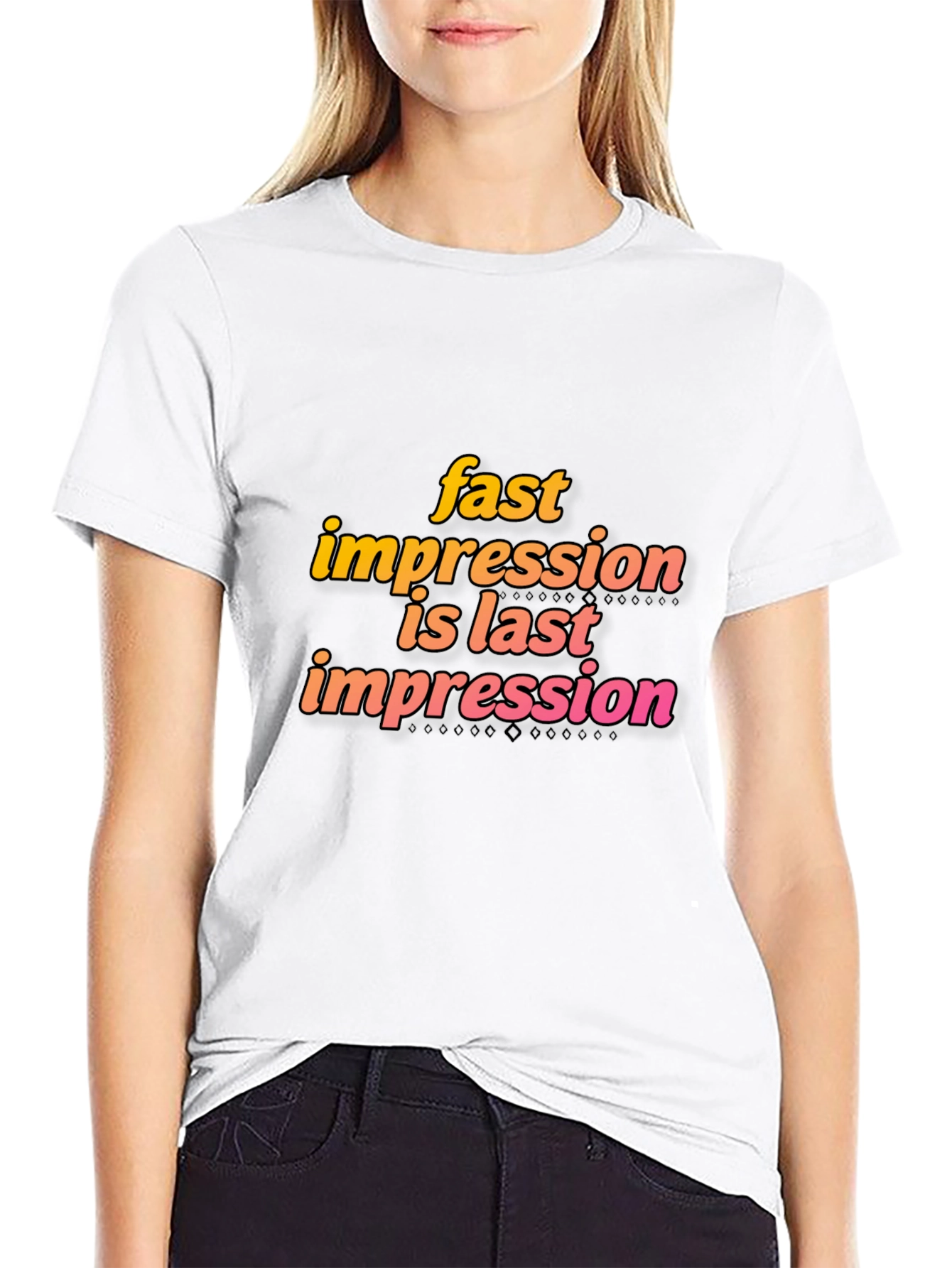 Fast Impression Tee - Stylish Black Cotton Blend T-Shirt