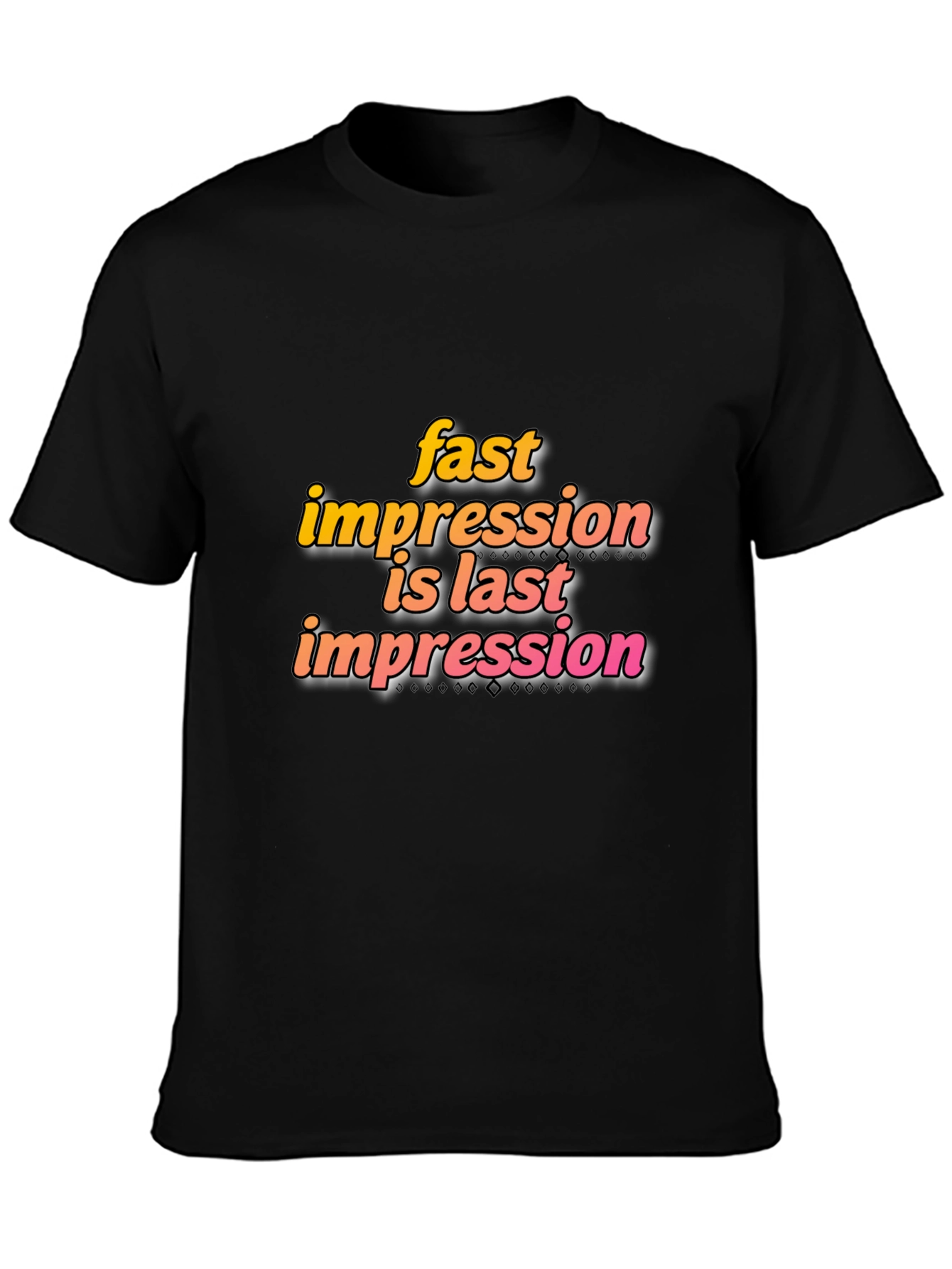 Fast Impression Tee - Stylish Black Cotton Blend T-Shirt