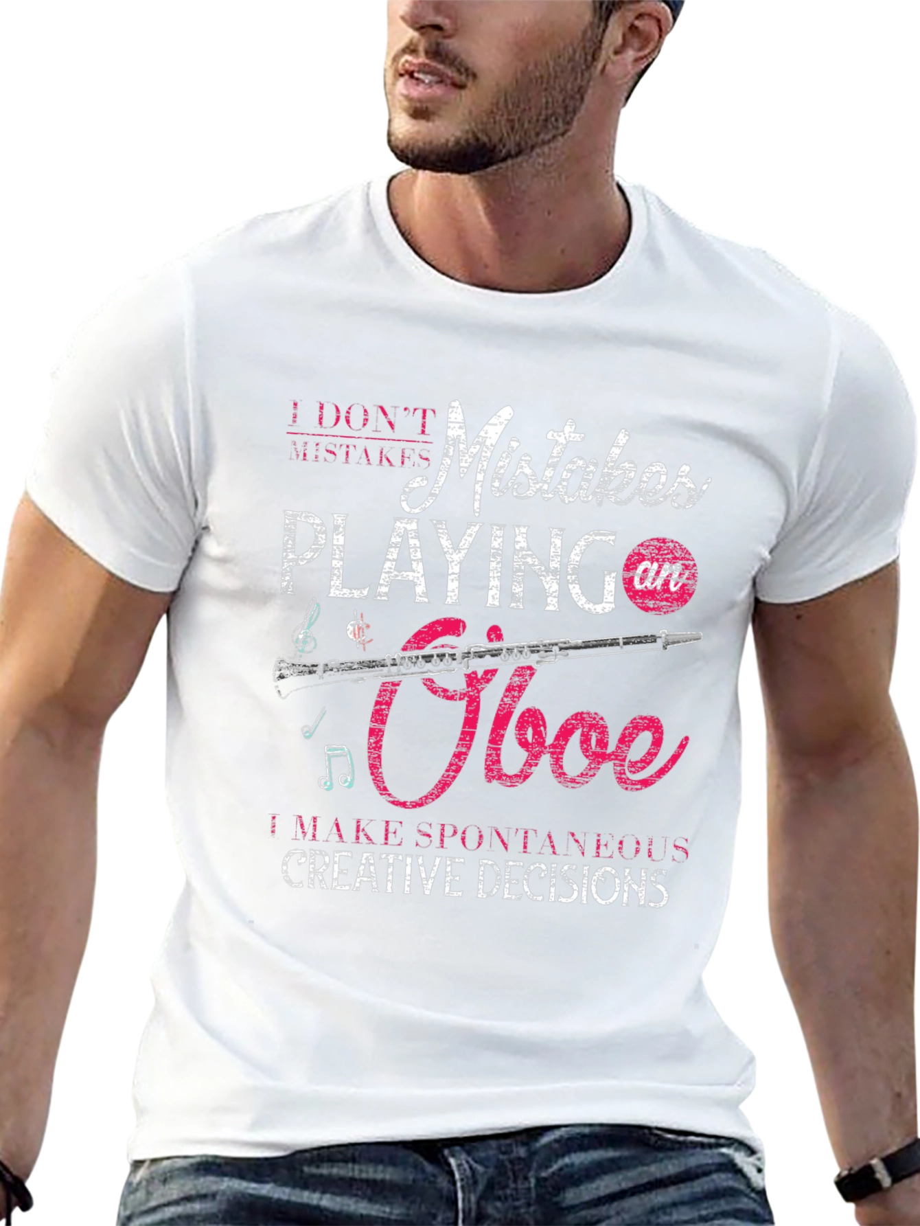 Oboe Player Humor T-Shirt: Spontaneous Creative Decisions