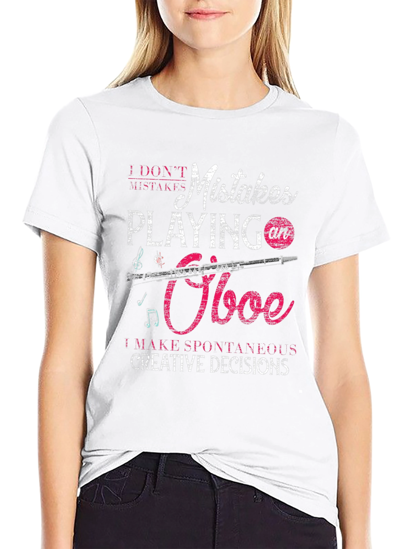 Oboe Player Humor T-Shirt: Spontaneous Creative Decisions