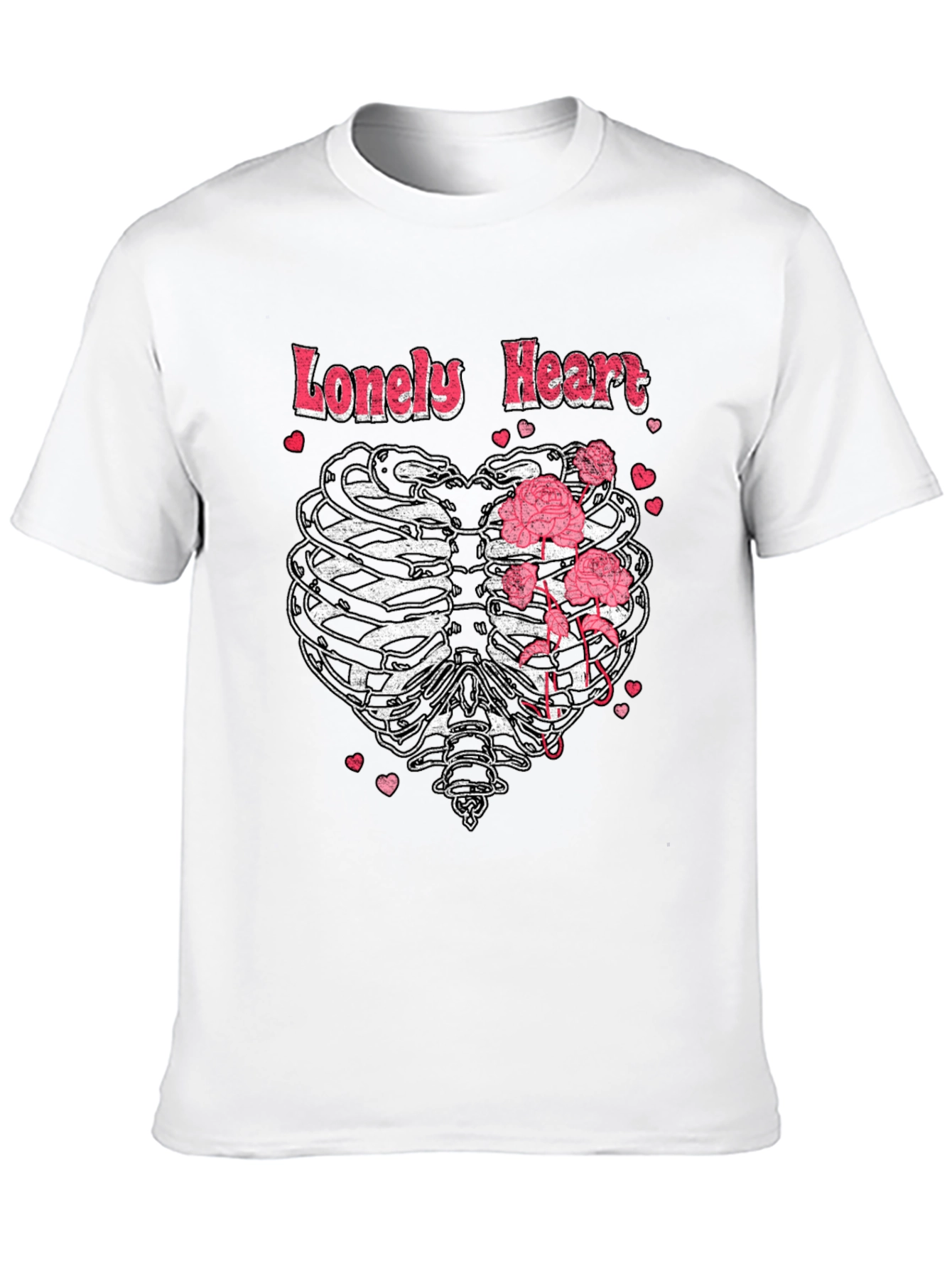 Lonely Heart Ribcage Graphic T-Shirt