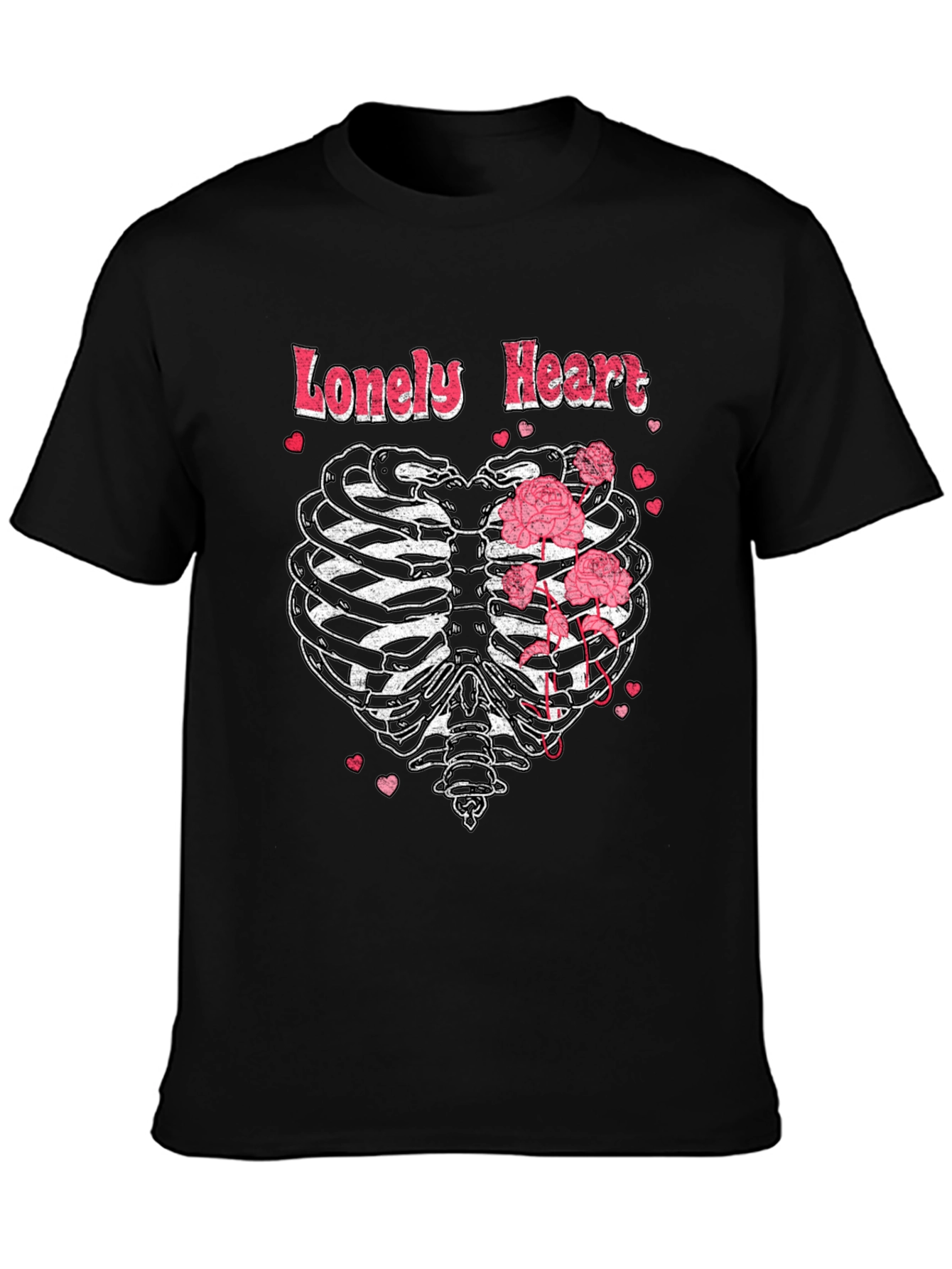 Lonely Heart Ribcage Graphic T-Shirt