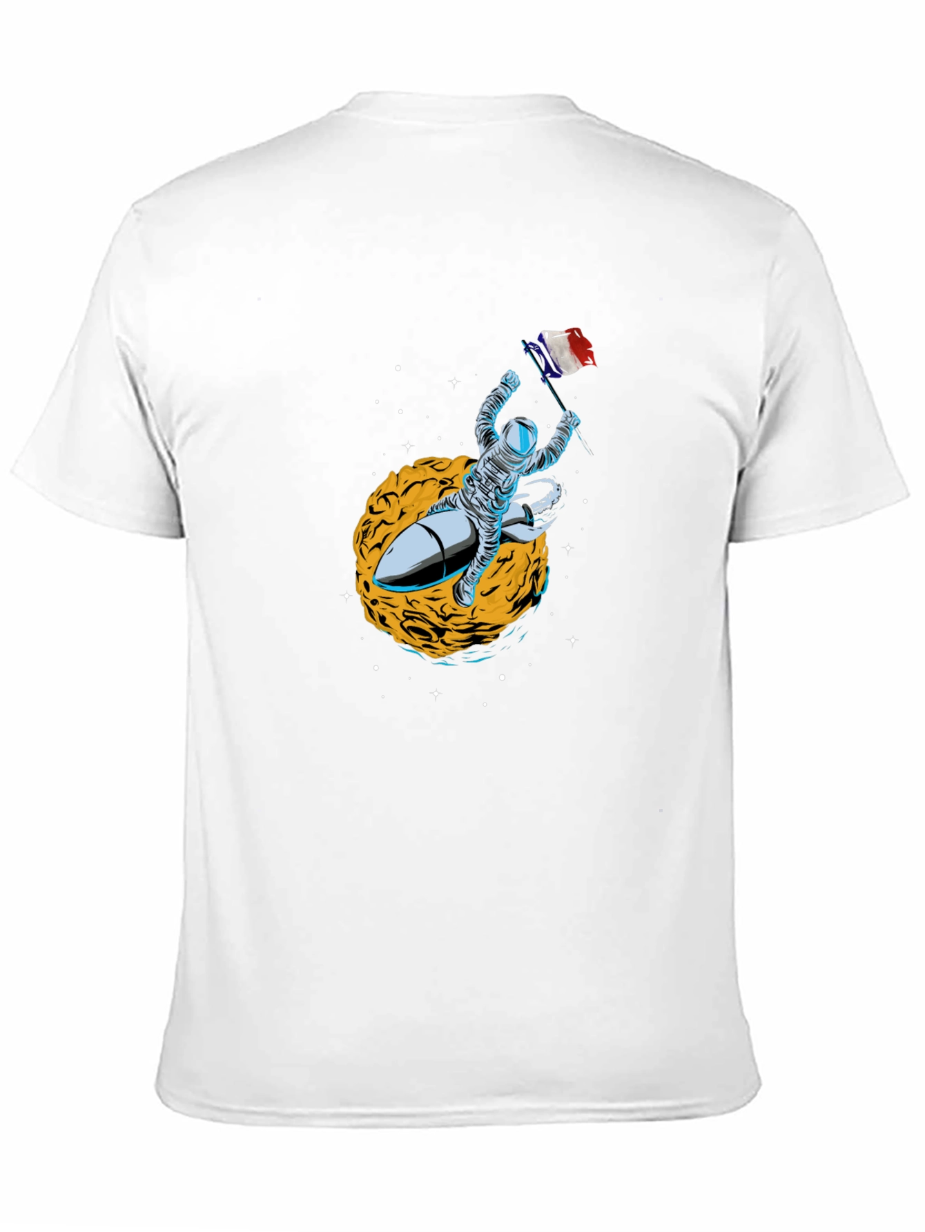 Astronaut Rocket Black T-Shirt