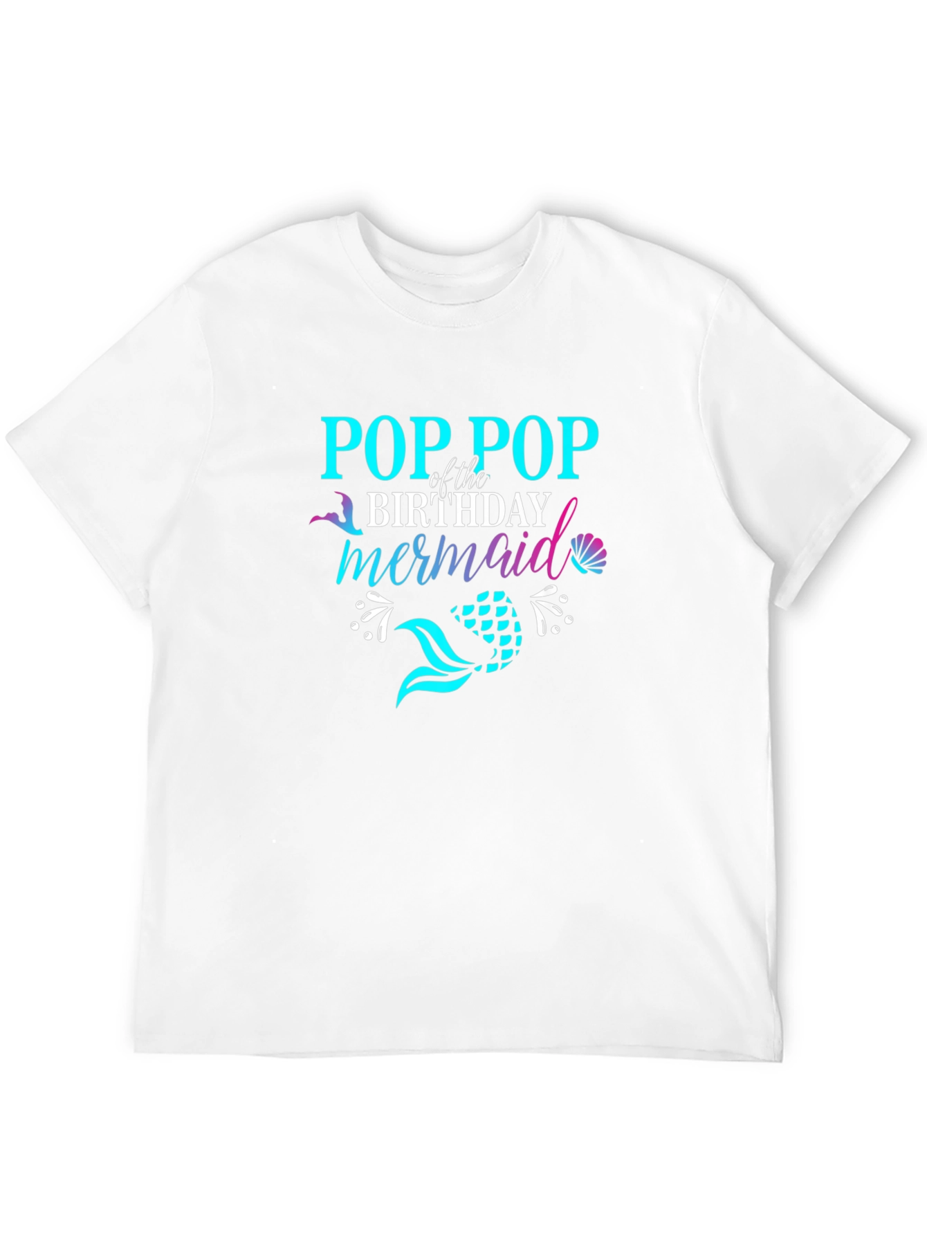 Pop Pop Birthday Mermaid Graphic Tee